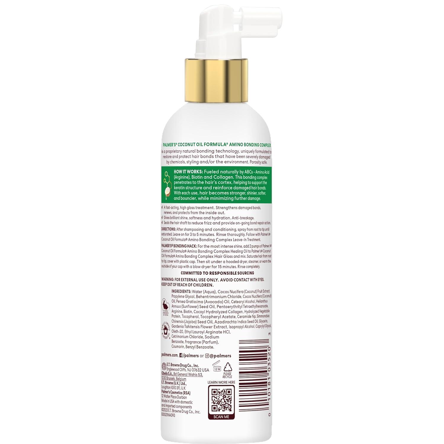imagePalmers Amino Bonding Complex Hair Gloss Hair Shine Spray with Coconut Oil amp Vitamin E Hydrating Heat Protectant Anti Frizz Adds Shine amp Protects Hair Growth All Hair Types 4 fl oz