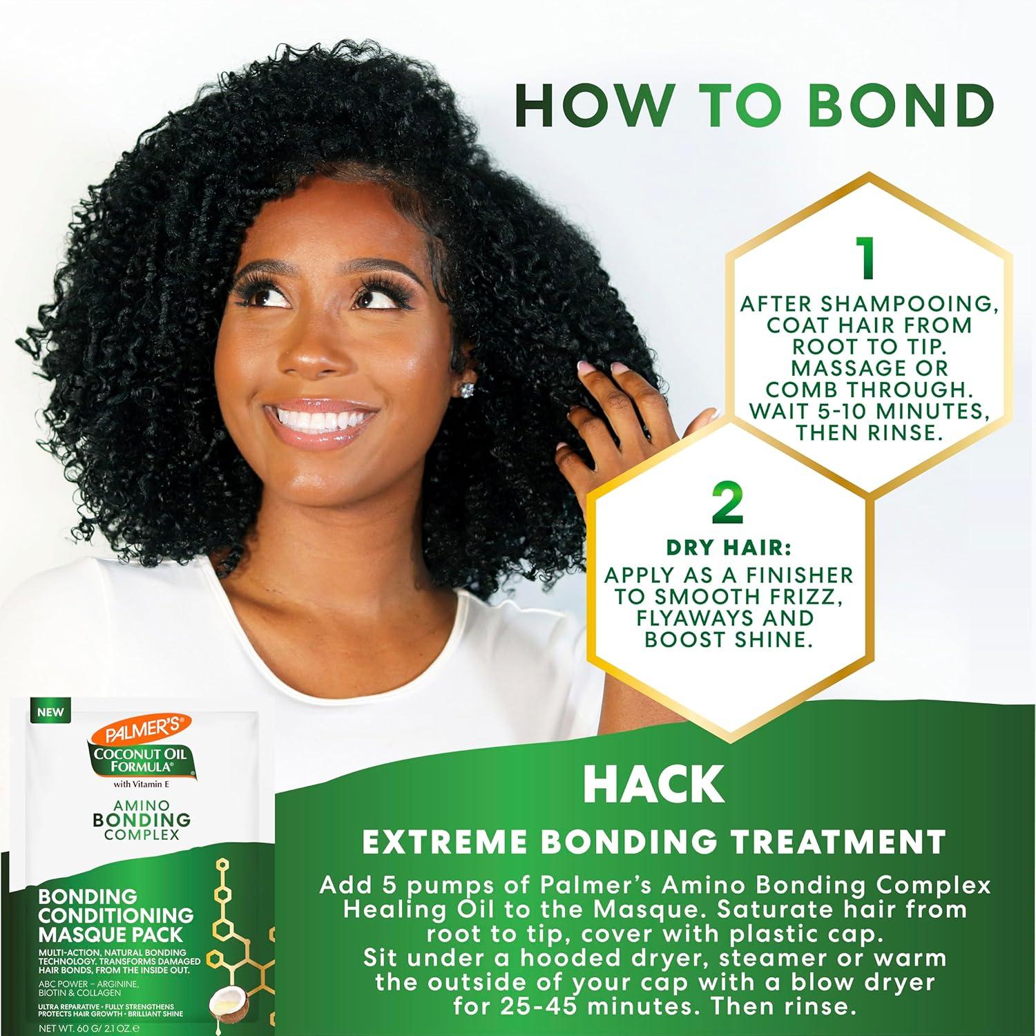 imagePalmers Amino Bonding Complex Hair Mask Intense Conditioning Masque Pack with Coconut Oil amp Vitamin E Heat Protectant Anti Frizz Adds Shine Protects Hair Growth All Hair Types 12 fl oz bottle21 Fl Oz Pack of 12