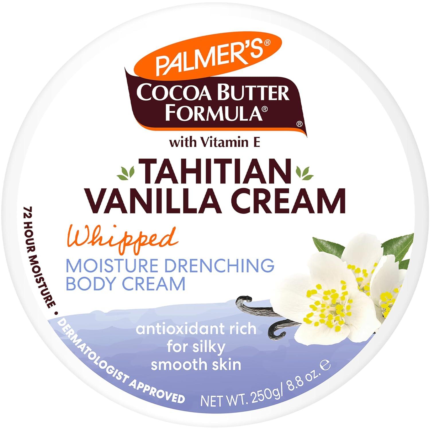 imagePalmers Cocoa Butter Formula Body Cream Moisture Drenching Tahitian Vanilla 88 Oz 72Hr Hydration with Shea Butter amp Vitamin E for Softer Skin Protects amp Soothes Dryness Dermatologist Approved
