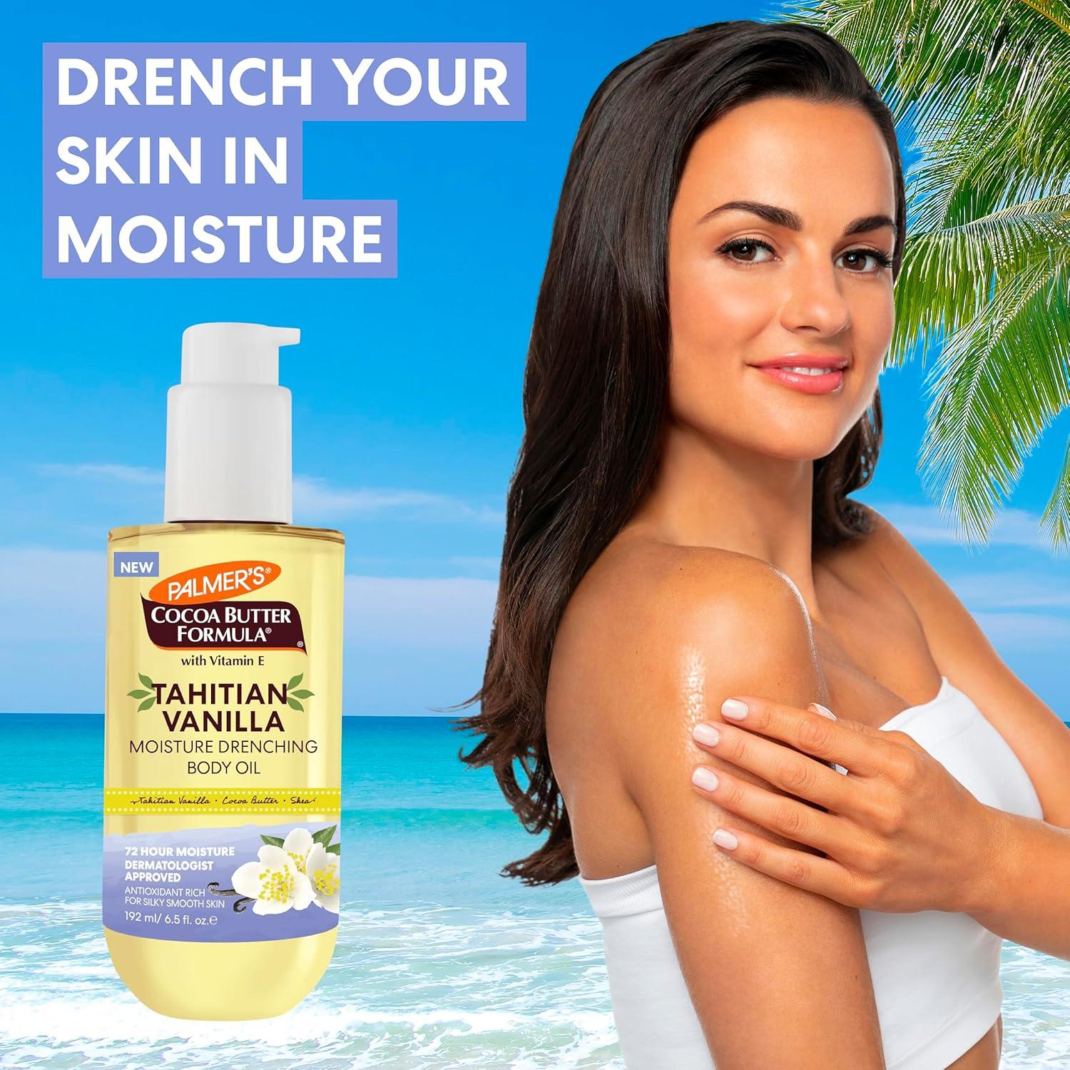 imagePalmers Cocoa Butter Formula Body Oil Moisture Drenching Tahitian Vanilla 65 Oz 72Hr Hydration with Shea Butter amp Vitamin E for Softer Skin Protects amp Soothes Dryness Dermatologist Approved