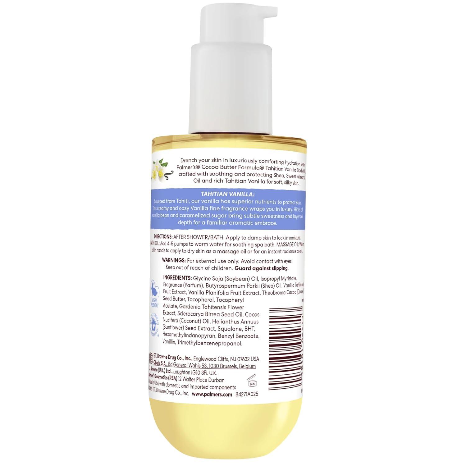 imagePalmers Cocoa Butter Formula Body Oil Moisture Drenching Tahitian Vanilla 65 Oz 72Hr Hydration with Shea Butter amp Vitamin E for Softer Skin Protects amp Soothes Dryness Dermatologist Approved