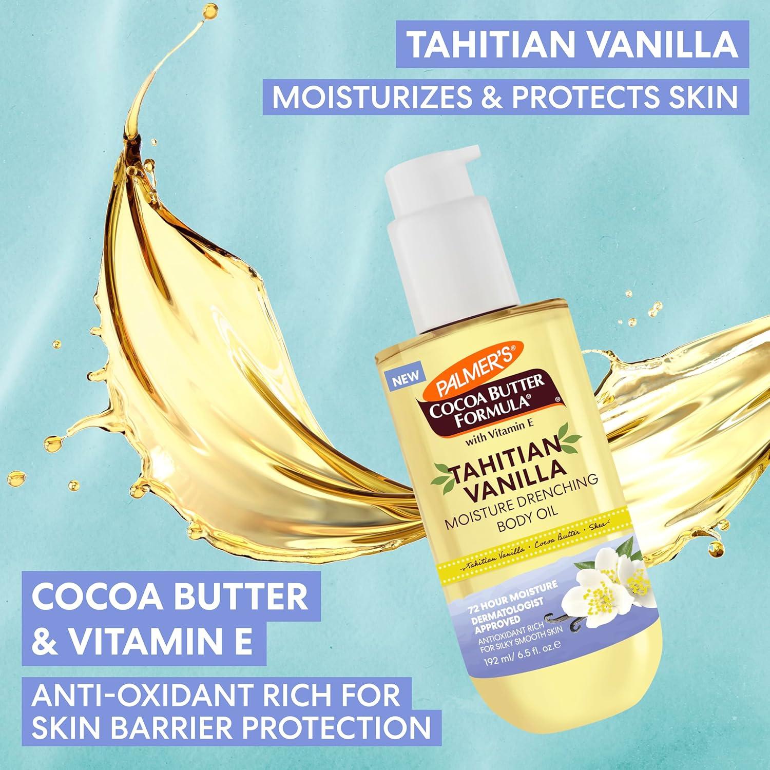 imagePalmers Cocoa Butter Formula Body Oil Moisture Drenching Tahitian Vanilla 65 Oz 72Hr Hydration with Shea Butter amp Vitamin E for Softer Skin Protects amp Soothes Dryness Dermatologist Approved