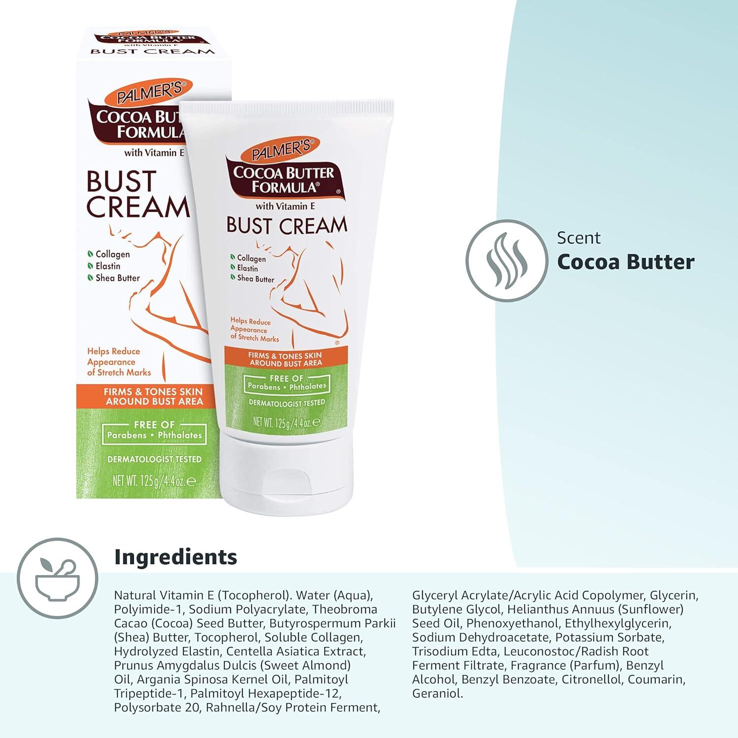 imagePalmers Cocoa Butter Formula Bust Cream for Pregnancy Skin Care with Vitamin E 44 oz Pack of 3147 Ounce Pack of 3