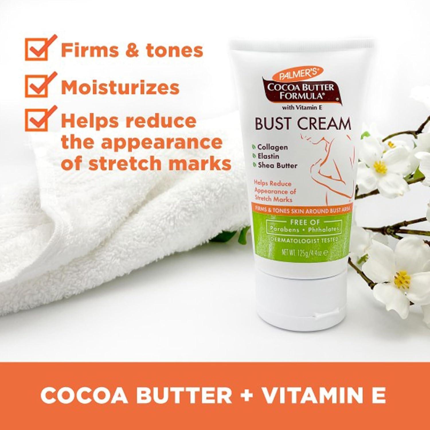 imagePalmers Cocoa Butter Formula Bust Cream for Pregnancy Skin Care with Vitamin E 44 oz Pack of 344 Ounce Pack of 2