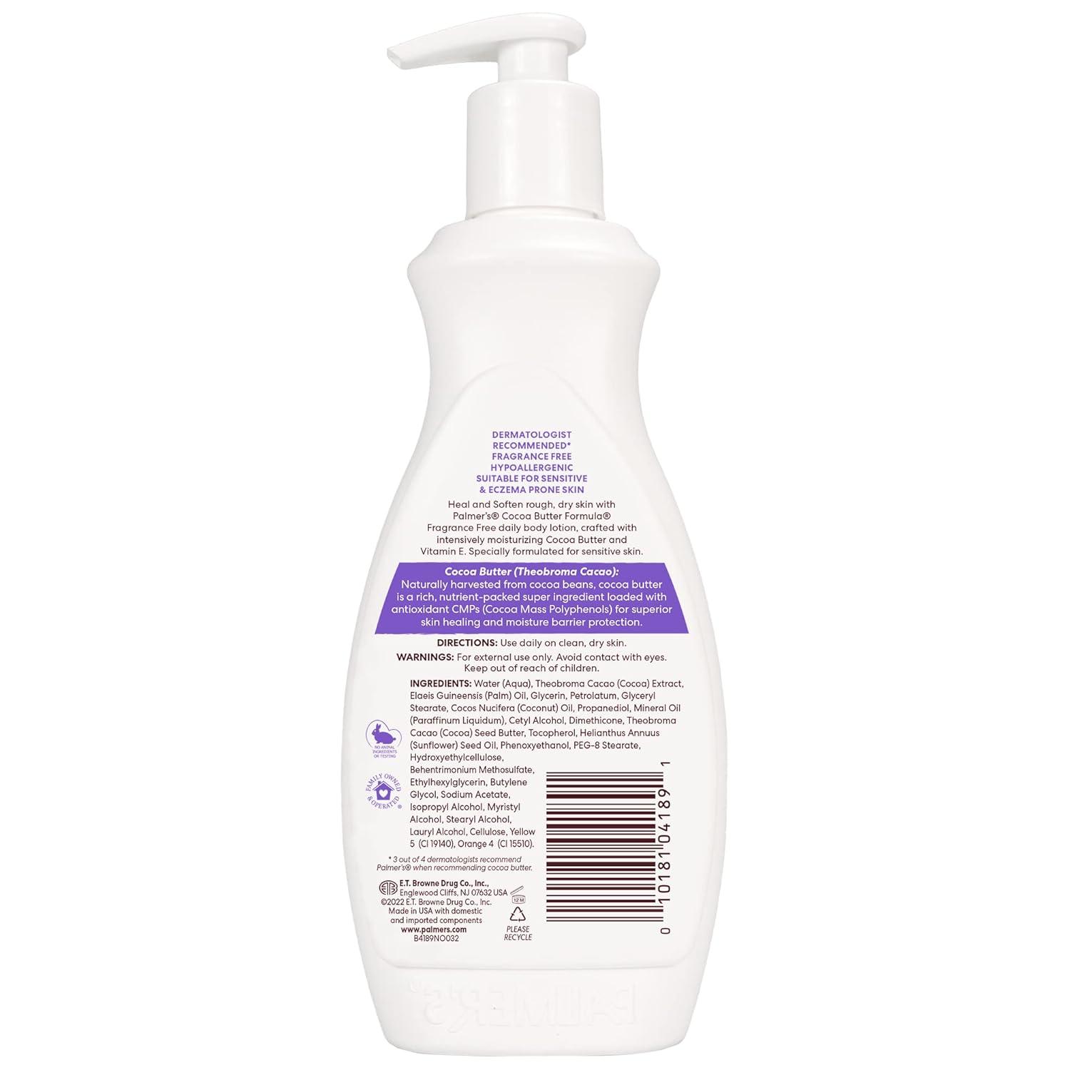 imagePalmers Cocoa Butter Formula Daily Skin Therapy Fragrance Free Lotion for Dry Skin Unscented Body Lotion Pump Bottle 135 Fl Oz Pack of 3Fragrance Free