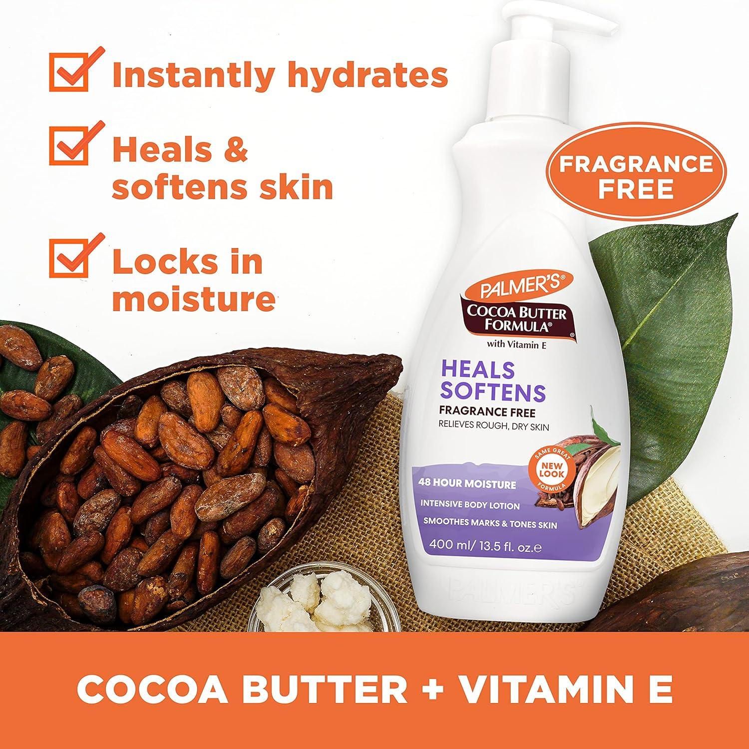 imagePalmers Cocoa Butter Formula Daily Skin Therapy Fragrance Free Lotion for Dry Skin Unscented Body Lotion Pump Bottle 135 Fl Oz Pack of 3Fragrance Free