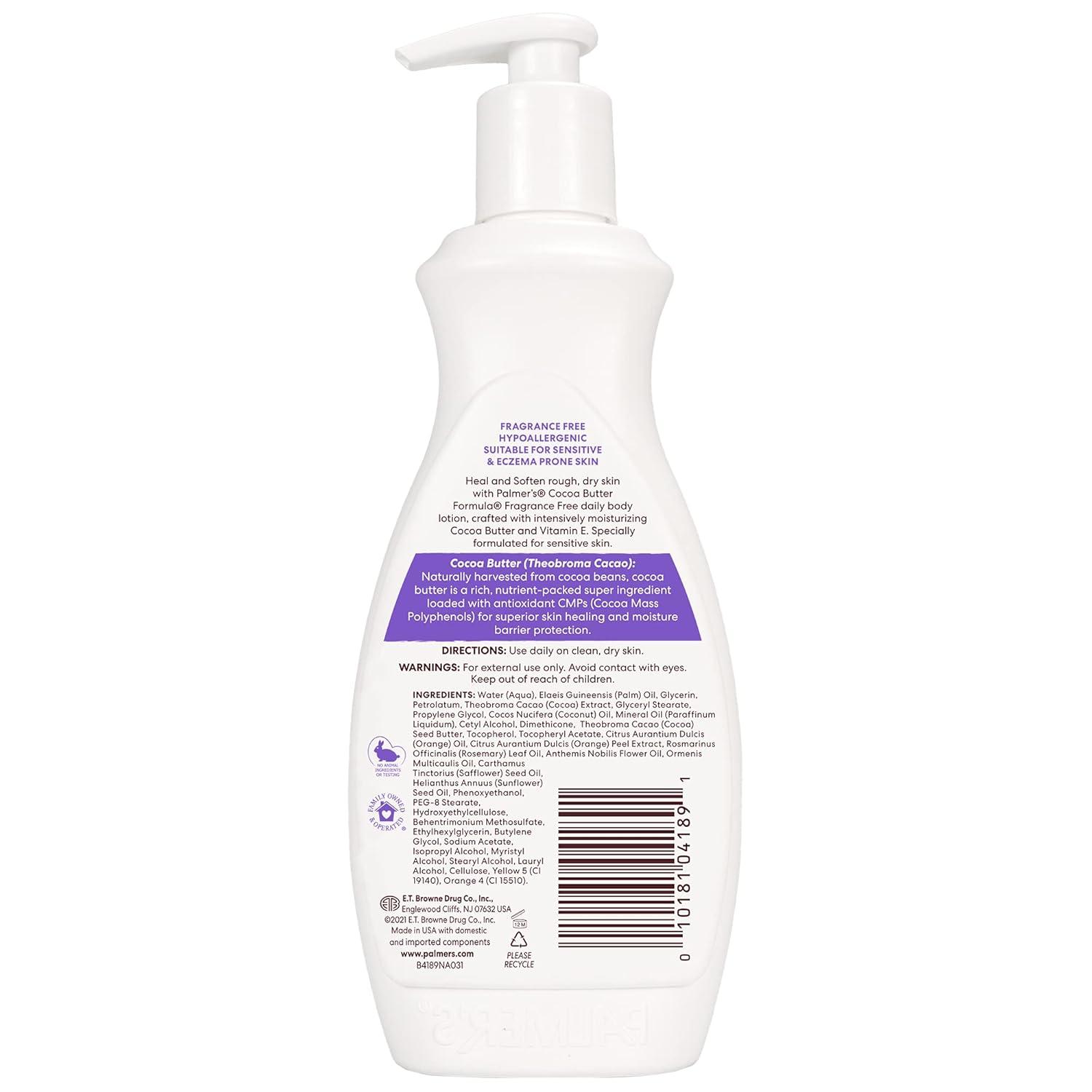 imagePalmers Cocoa Butter Formula Daily Skin Therapy Fragrance Free Lotion for Dry Skin Unscented Body Lotion Pump Bottle 135 Fl Oz Pack of 3Fragrance Free
