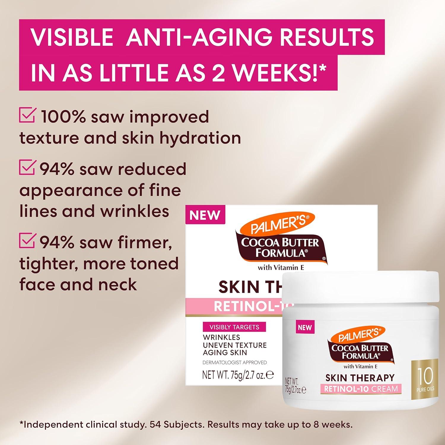 imagePalmers Cocoa Butter Formula Face Cream Skin Therapy Retinol10 Moisturizer 27 Oz Vitamin E amp Hyaluronic Acid Helps Reduce Fine Lines amp Uneven Skin Tone 48Hr Moisture Dermatologist Approved