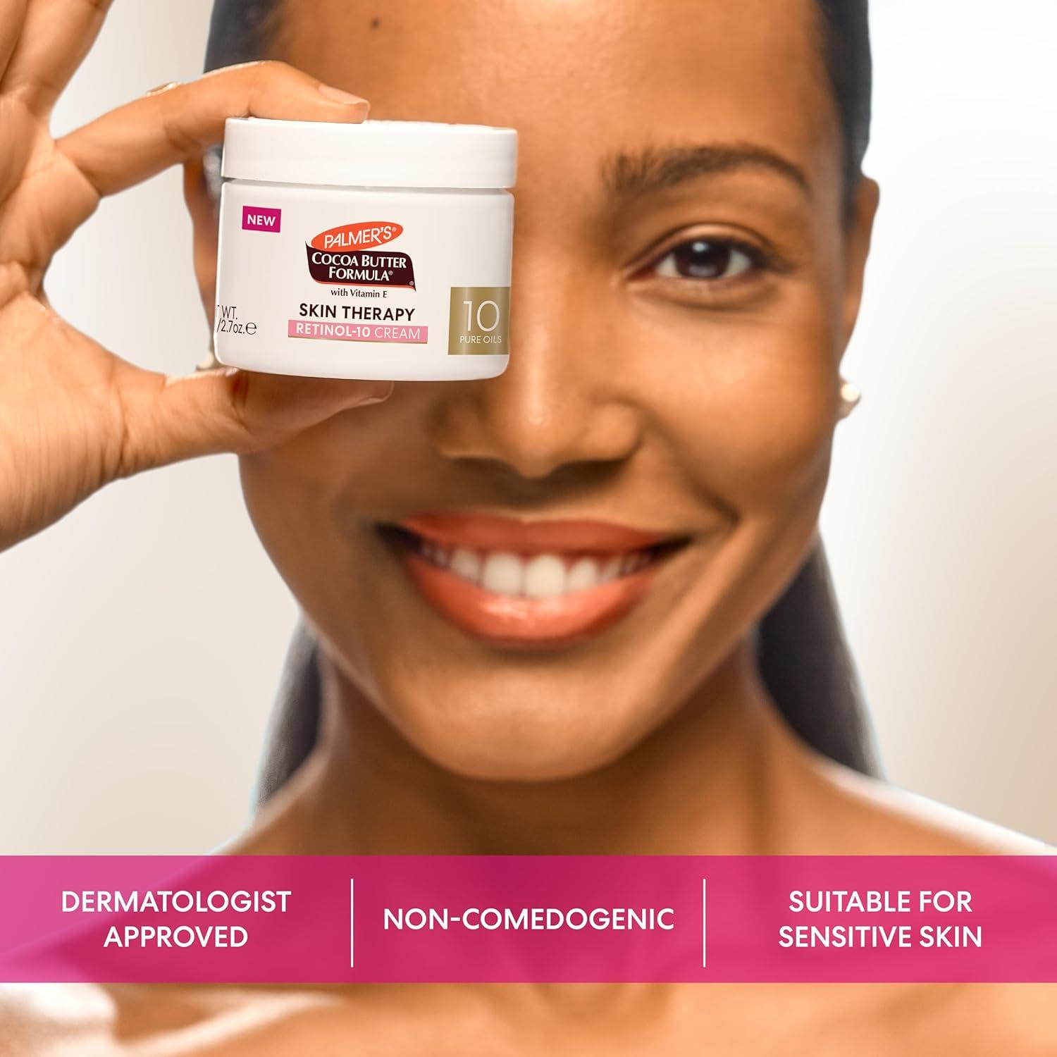 imagePalmers Cocoa Butter Formula Face Cream Skin Therapy Retinol10 Moisturizer 27 Oz Vitamin E amp Hyaluronic Acid Helps Reduce Fine Lines amp Uneven Skin Tone 48Hr Moisture Dermatologist Approved