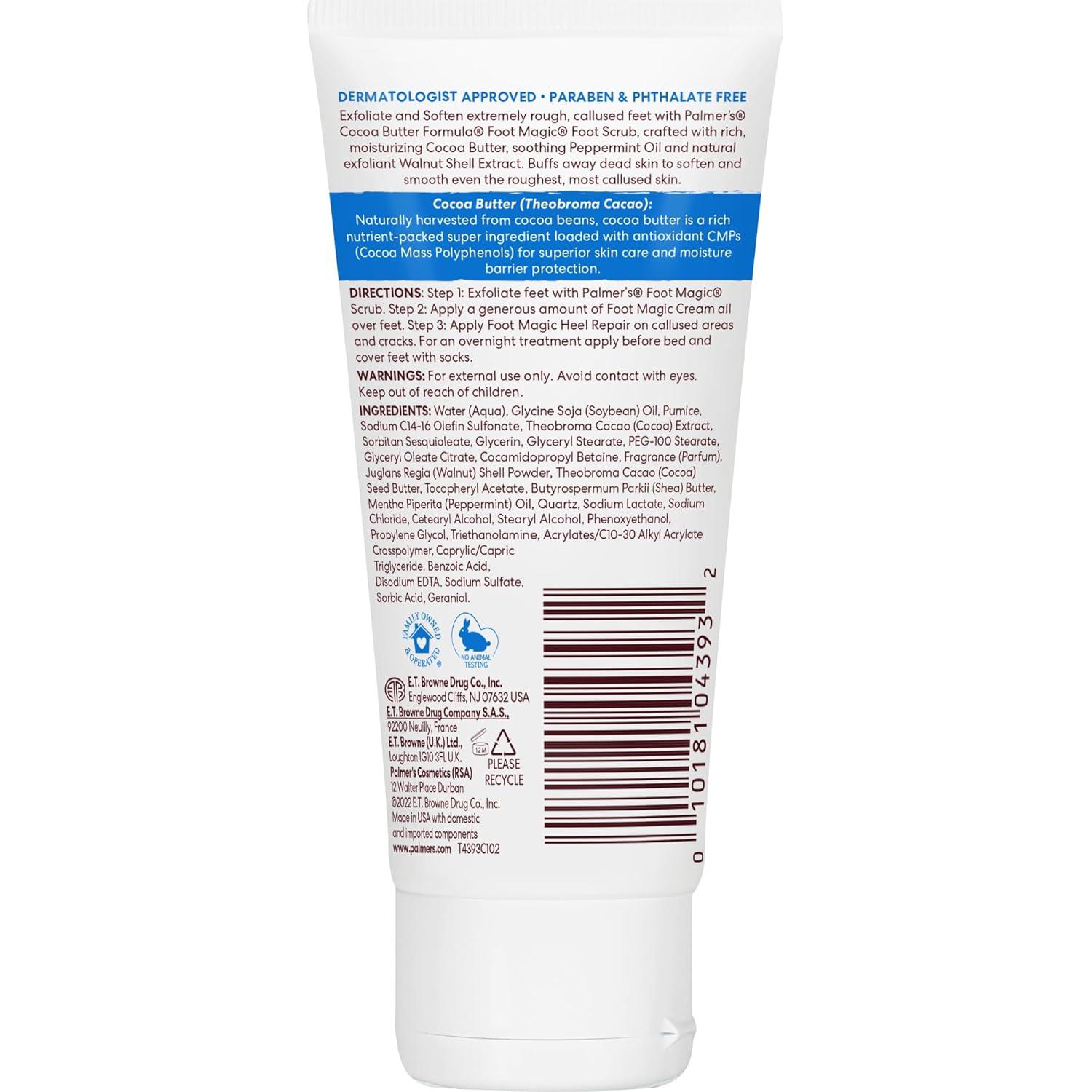 imagePalmers Cocoa Butter Formula Foot Magic Exfoliating Foot Scrub with Vitamin E for Dry Cracked Feet Use with Foot Scrubber for Pedicure 21 Ounce21 Ounce Pack of 1