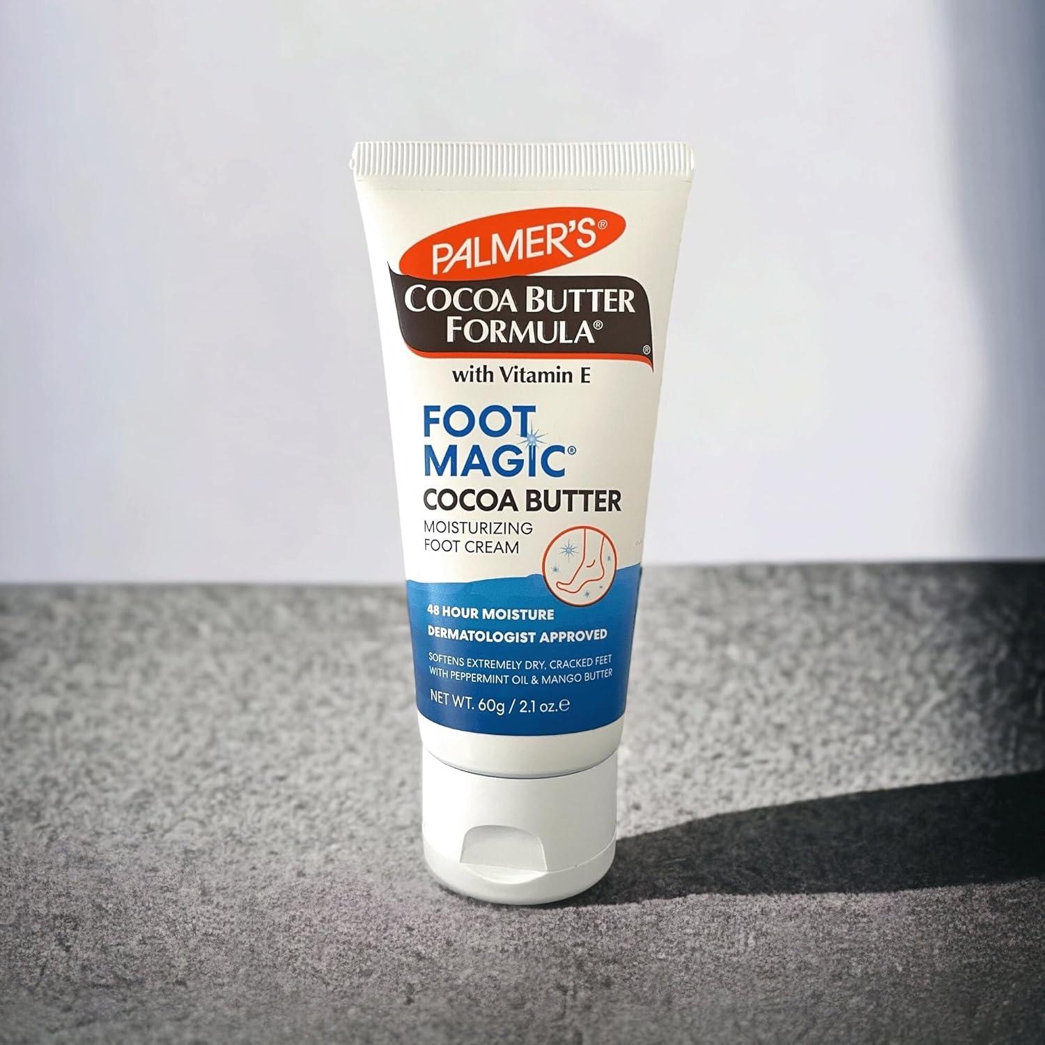 imagePalmers Cocoa Butter Formula Foot Magic Moisturizing Foot Cream for Dry Cracked Heels Feet Moisturizer with Peppermint Oil amp Vitamin E 21 Ounces21 Ounce Pack of 1