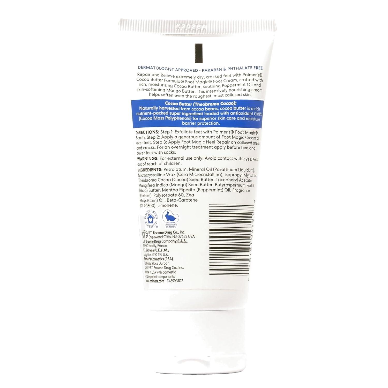 imagePalmers Cocoa Butter Formula Foot Magic Moisturizing Foot Cream for Dry Cracked Heels Feet Moisturizer with Peppermint Oil amp Vitamin E 21 Ounces21 Ounce Pack of 1