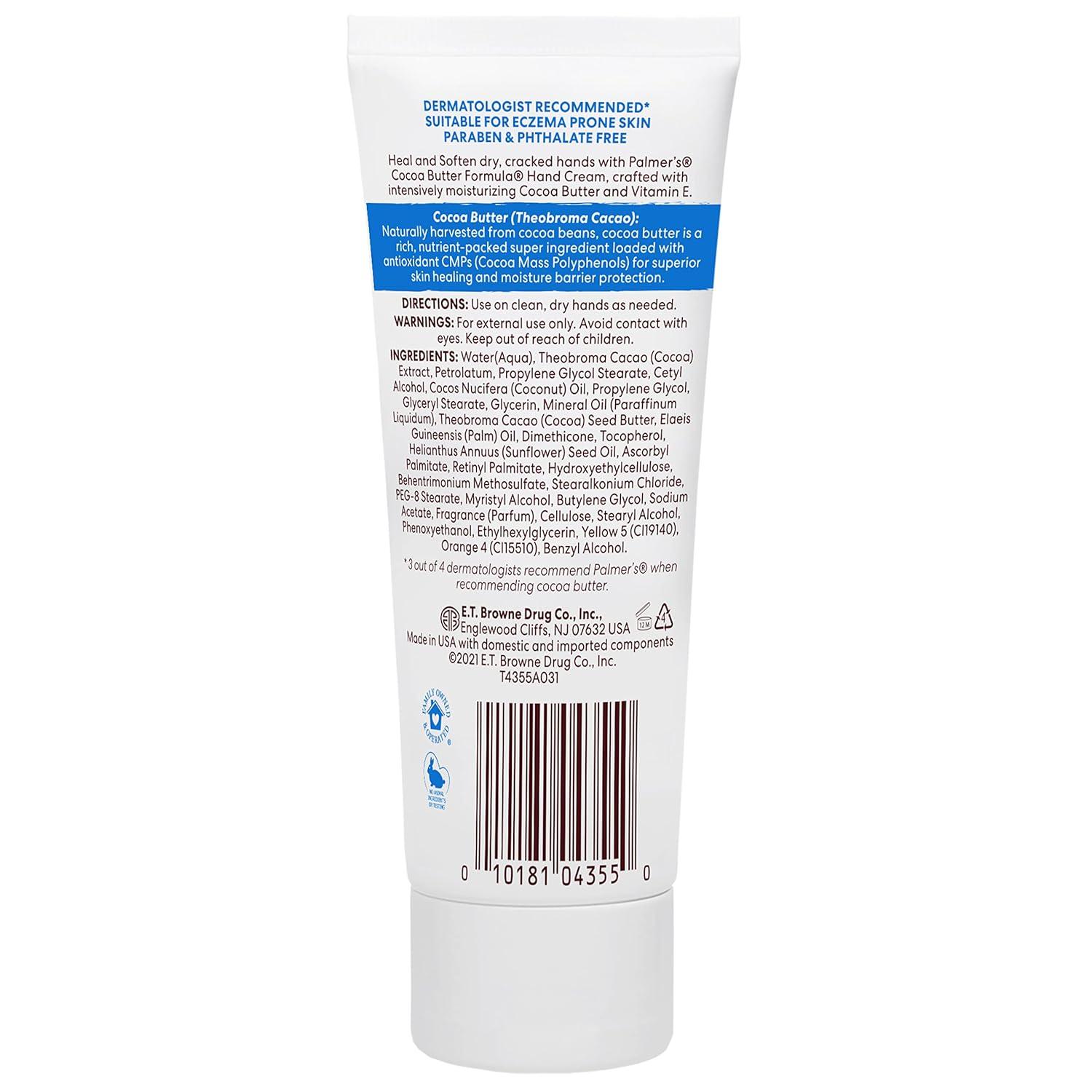 imagePalmers Cocoa Butter Formula Hand Cream for Dry Cracked Skin Travel Size Hand Lotion 34 Ounce34 Fl Oz Pack of 2