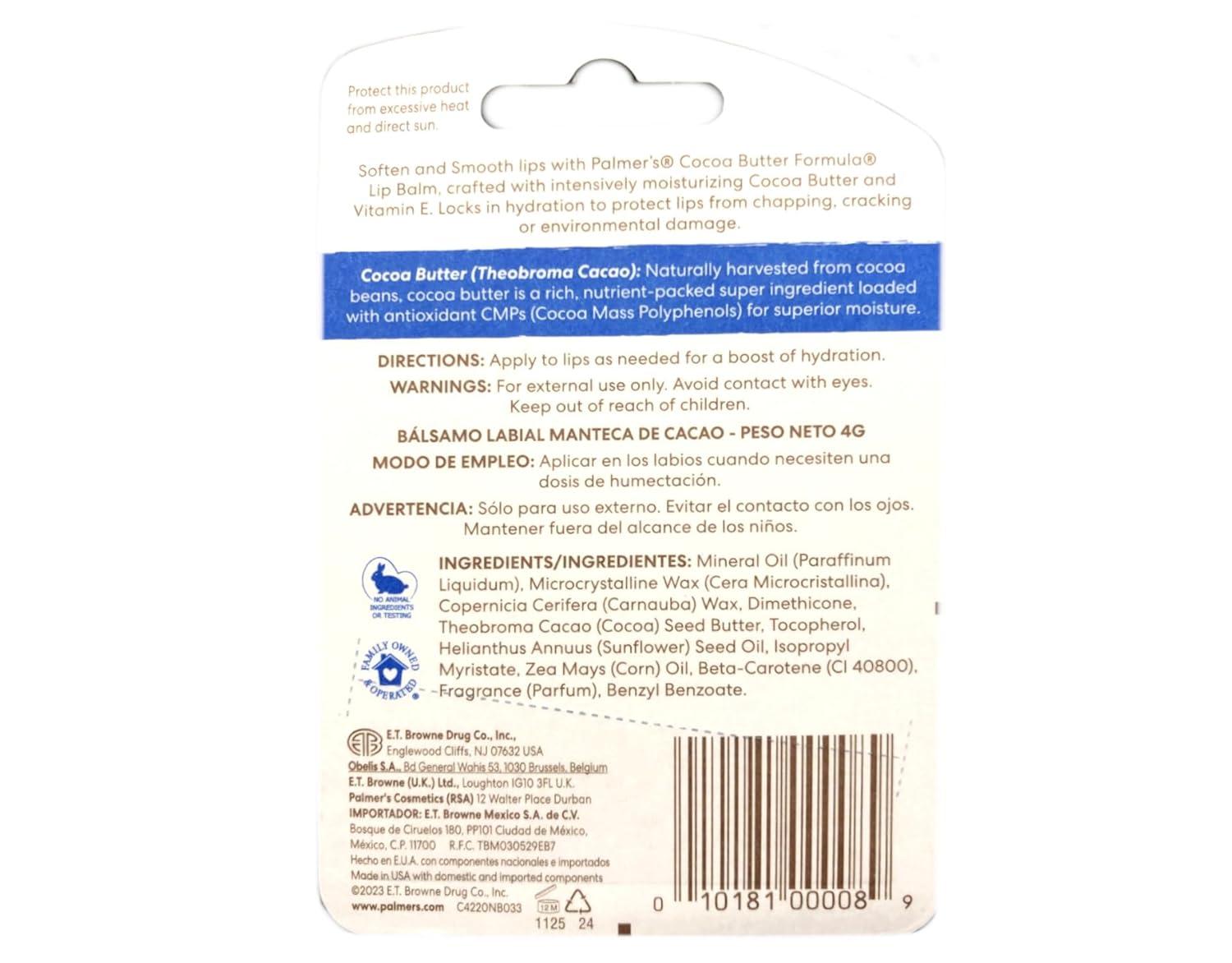 imagePalmers Cocoa Butter Formula Lip Balm AllDay Moisturization Beach Bag MustHave Hydrates Dry Cracked Lips Pack of 1015 Ounce Pack of 2