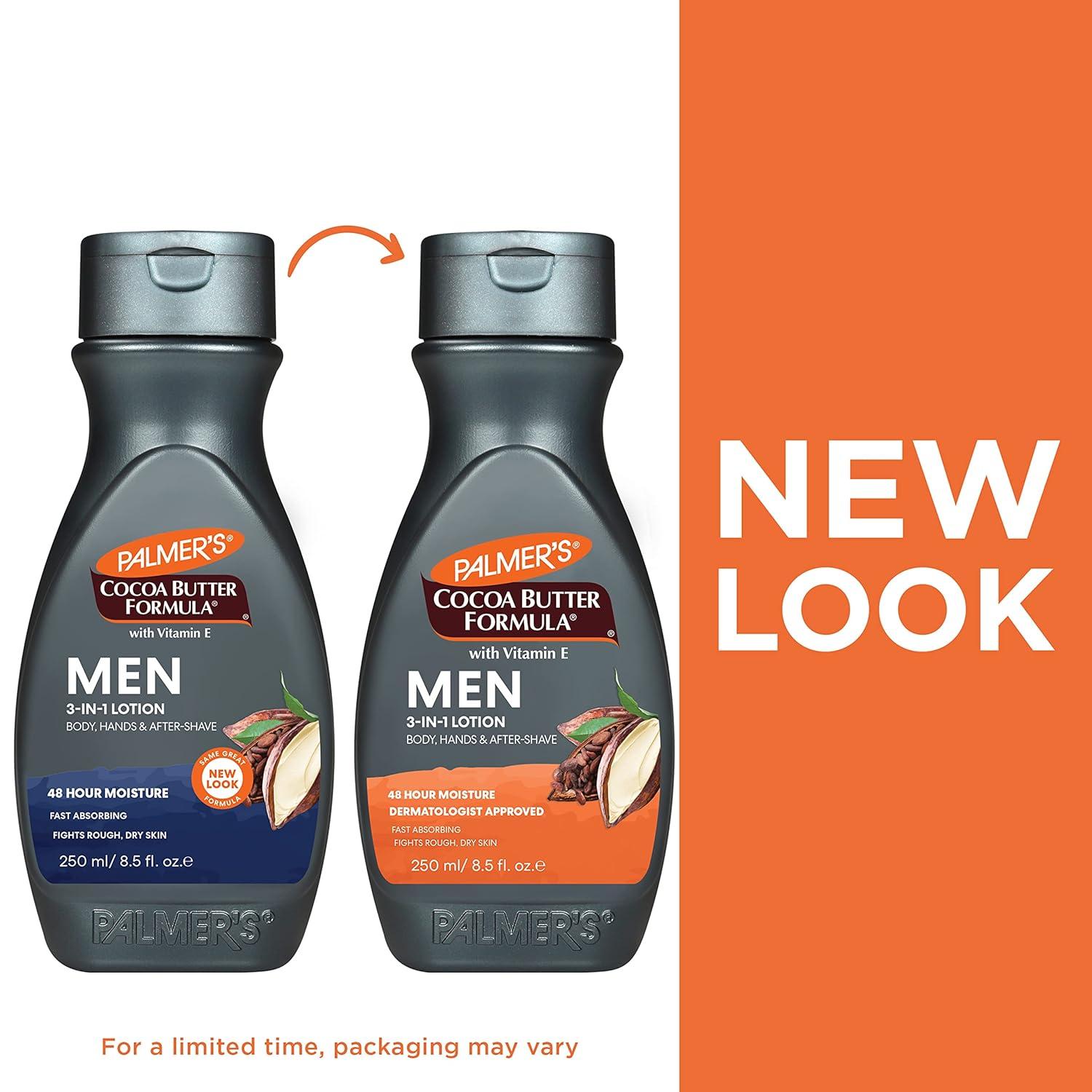 imagePalmers Cocoa Butter Formula Mens 3in1 Fast Absorbing Face amp Body Lotion 85 oz85 Fl Oz Pack of 2