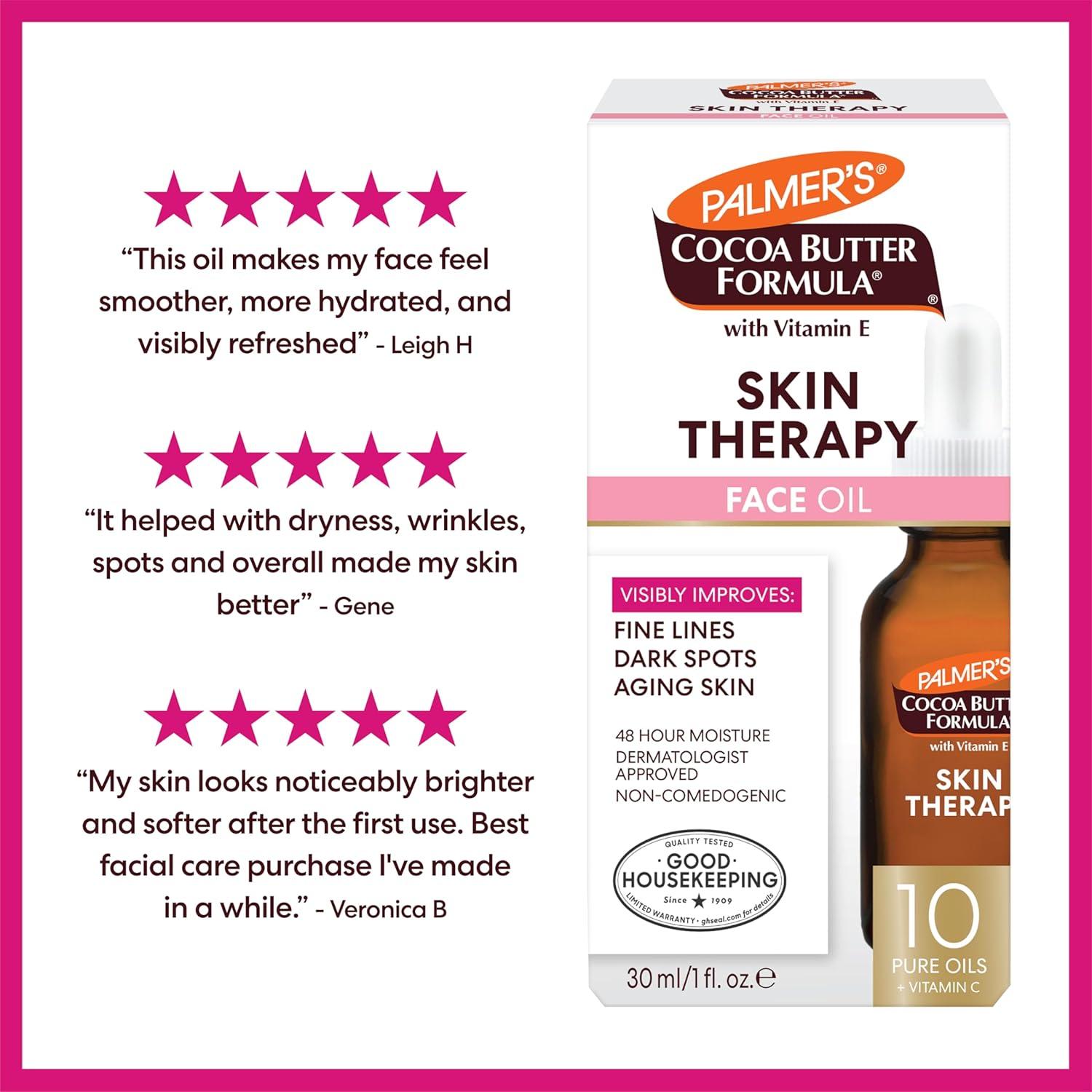 imagePalmers Cocoa Butter Formula Moisturizing Skin Therapy Oil for Face with Vitamin E C amp 10 Pure Facial Oils Blend Rosehip Oil Fragrance 1 Ounce1 Fl Oz Pack of 6