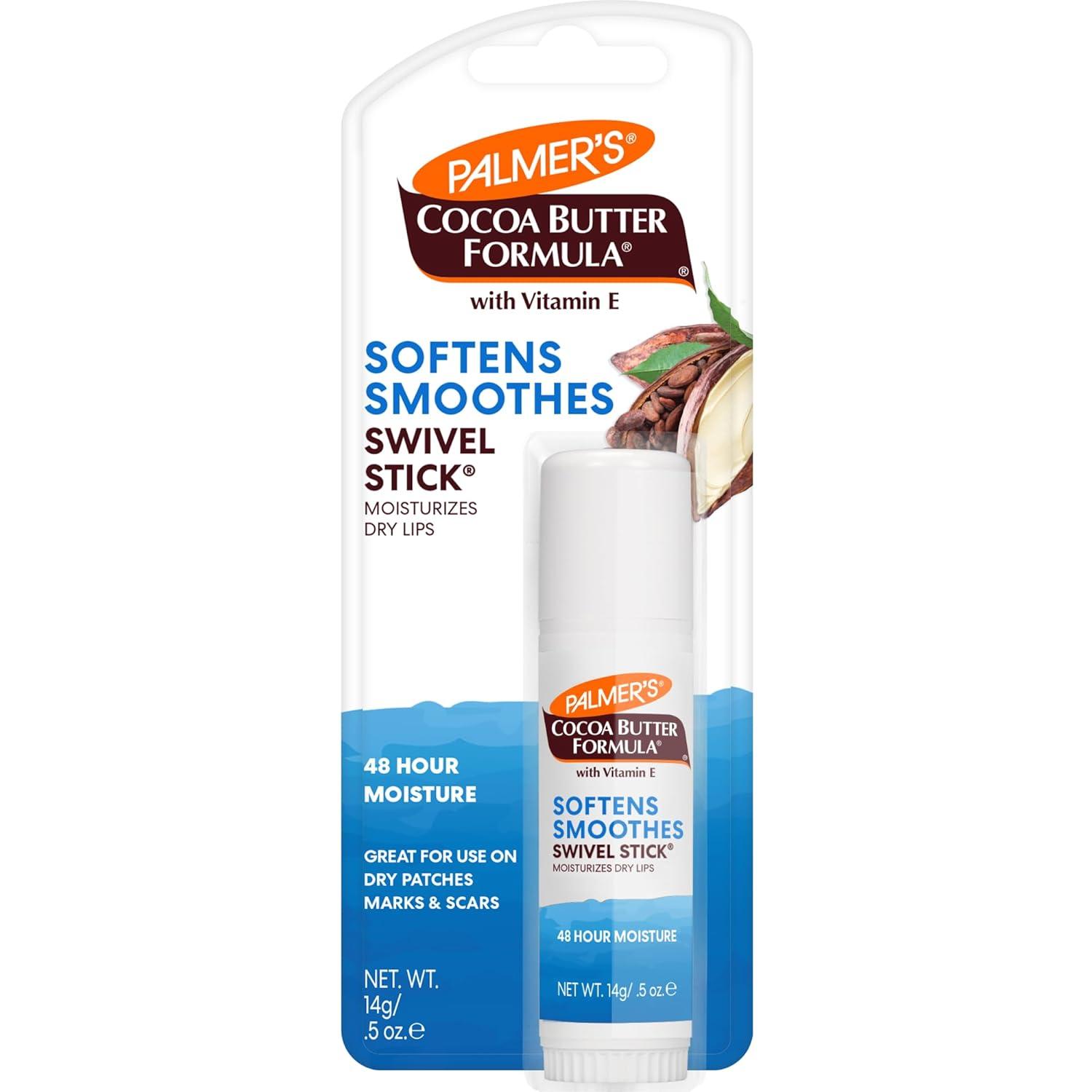 imagePalmers Cocoa Butter Formula Moisturizing Swivel Stick with Vitamin E Lip Balm for Beach Bag Face amp Body Moisturizer Stick Ideal for Treating Dry Skin Patches 1 CountB004KU9PN4