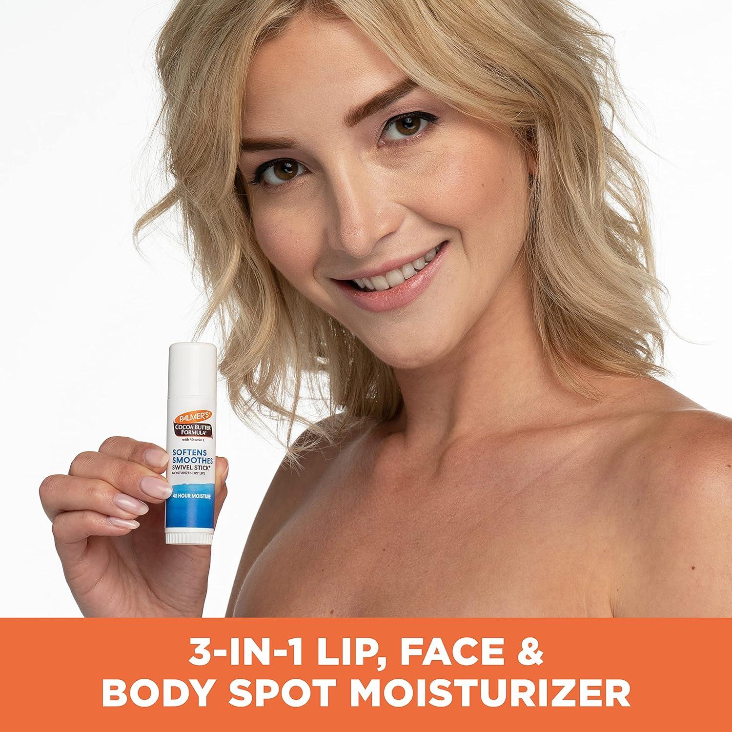 imagePalmers Cocoa Butter Formula Moisturizing Swivel Stick with Vitamin E Lip Balm for Valentines Day Face amp Body Moisturizer Stick Ideal for Treating Dry Skin Patches Pack of 3