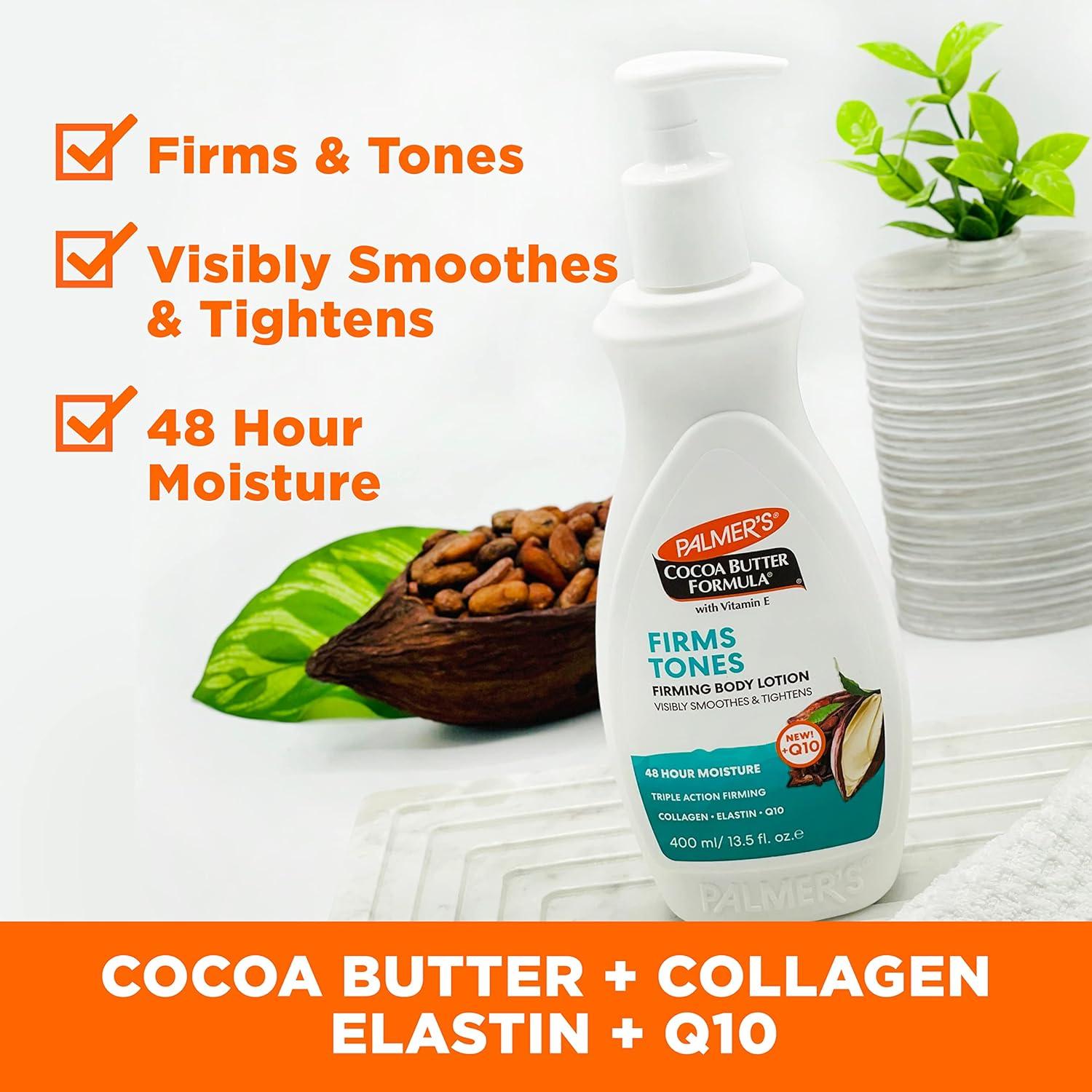 imagePalmers Cocoa Butter Formula Skin Firming Body Lotion Toning amp Tightening Cream with Q10 Collagen amp Elastin Pump Bottle 135 Oz135 Fl Oz Pack of 2