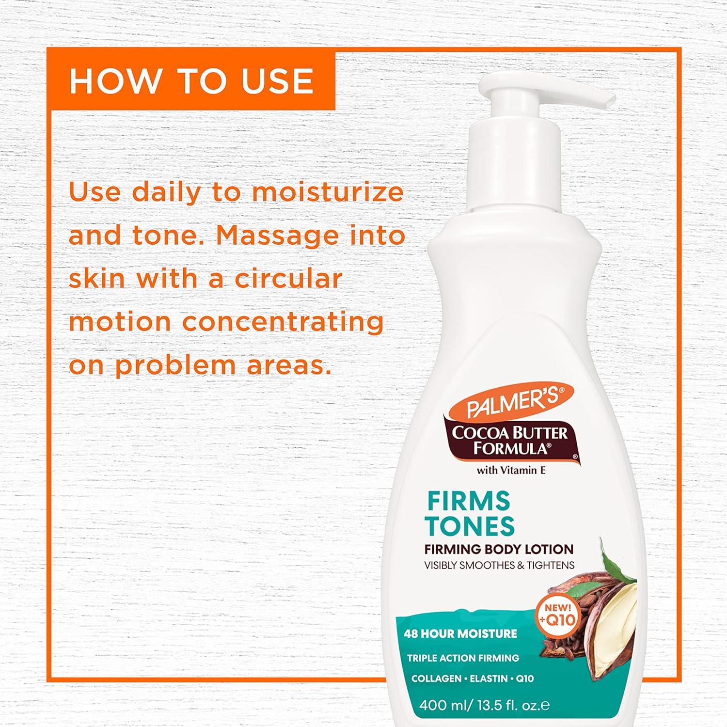 imagePalmers Cocoa Butter Formula Skin Firming Body Lotion Toning amp Tightening Cream with Q10 Collagen amp Elastin Pump Bottle 135 Oz135 Fl Oz Pack of 2