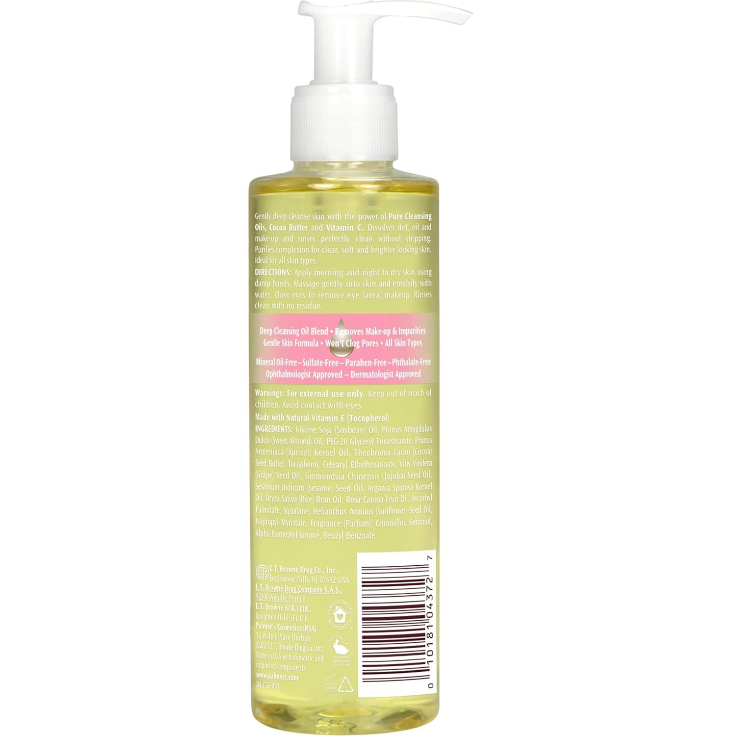 imagePalmers Cocoa Butter Formula Skin Therapy Cleansing Oil Gentle Makeup Remover with Rosehip Oil and Vitamin C 65 Ounce65 Fl Oz Pack of 1