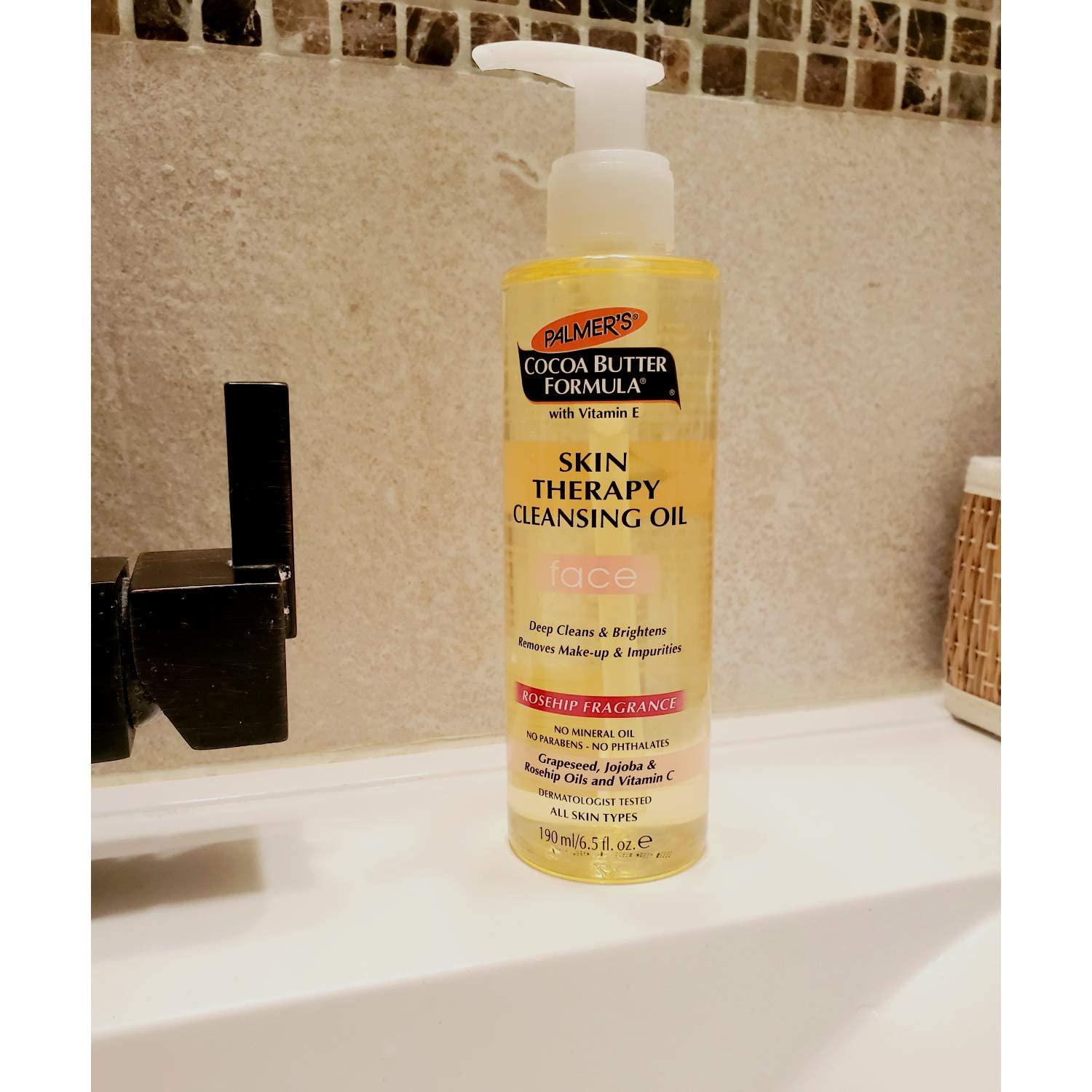 imagePalmers Cocoa Butter Formula Skin Therapy Cleansing Oil Gentle Makeup Remover with Rosehip Oil and Vitamin C 65 Ounce65 Fl Oz Pack of 2