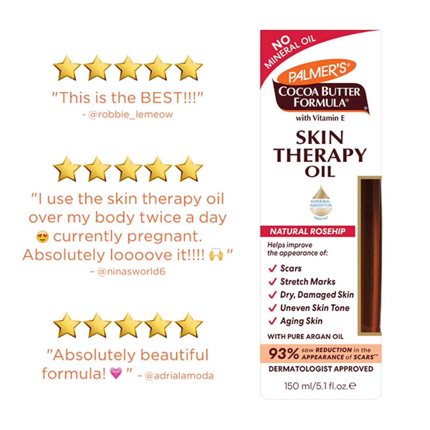 imagePalmers Cocoa Butter Formula Skin Therapy Moisturizing Body Oil with Vitamin E Rosehip Fragrance 51 Ounces51 Fl Oz Pack of 1