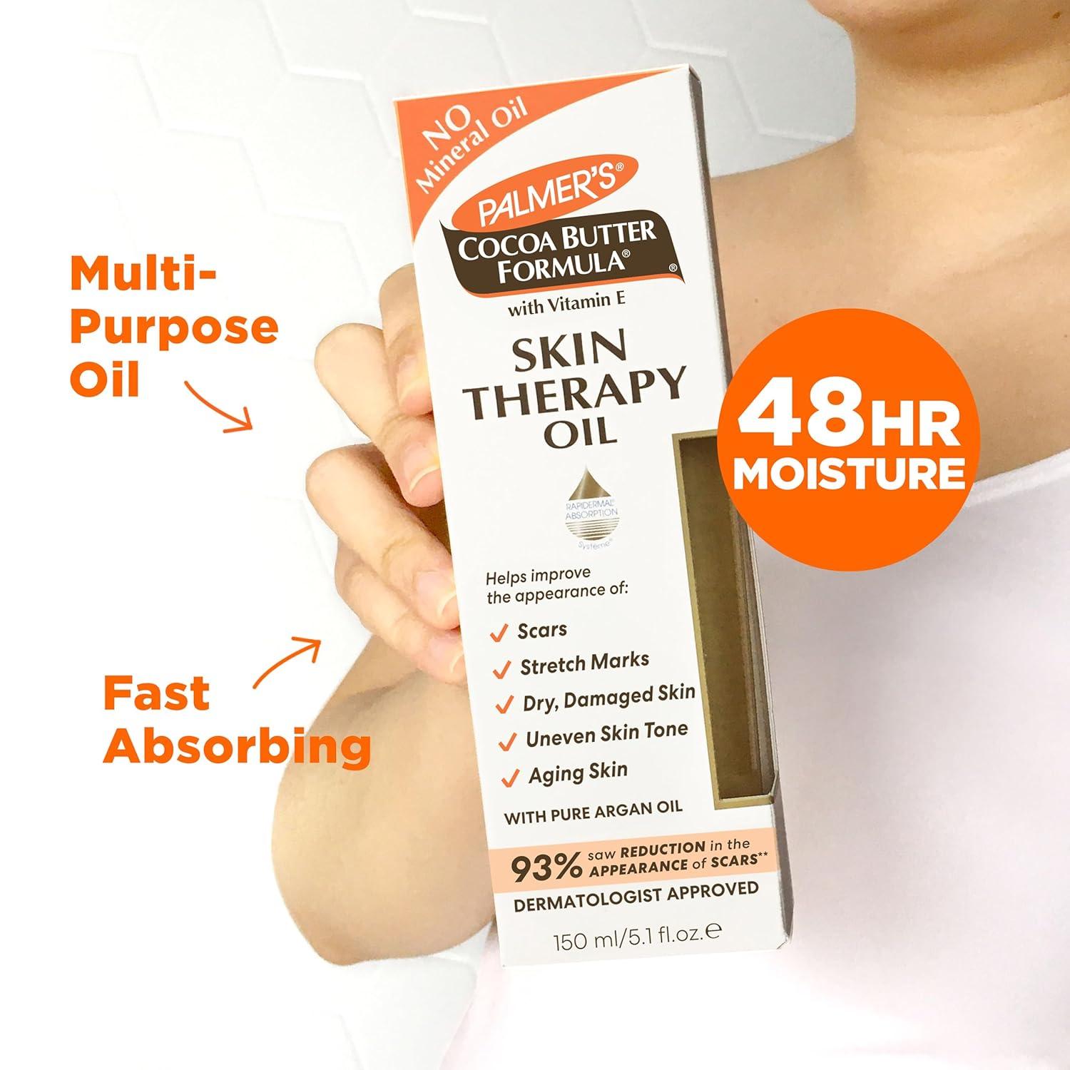 imagePalmers Cocoa Butter Formula Skin Therapy Moisturizing Body Oil with Vitamin E amp Pure Argan Oil Deep Body Moisturizer for Dry Damaged Skin 51 OuncesOriginal