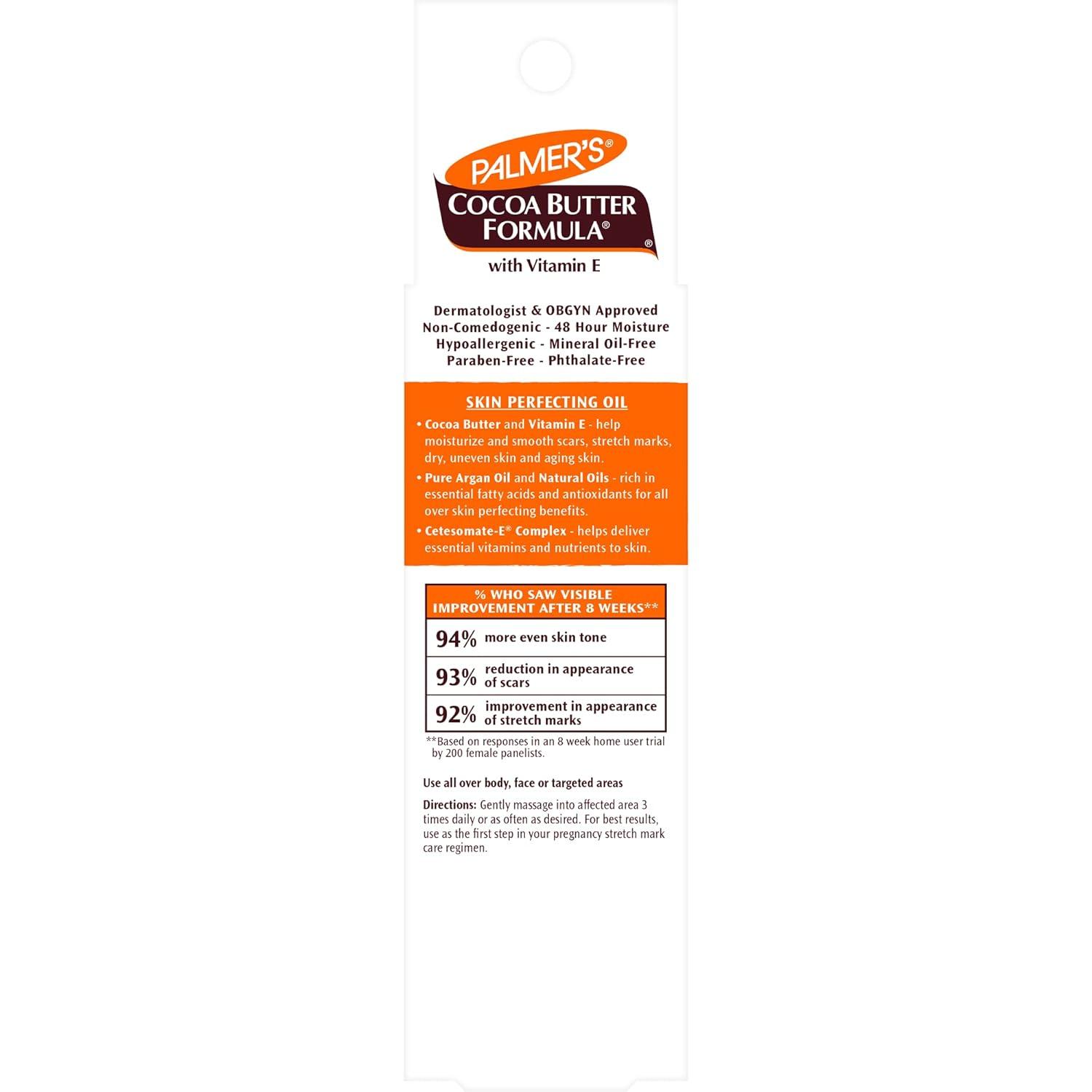 imagePalmers Cocoa Butter Formula Skin Therapy Moisturizing Body Oil with Vitamin E amp Pure Argan Oil Deep Body Moisturizer for Dry Damaged Skin Scars or Stretch Marks 2 Ounces