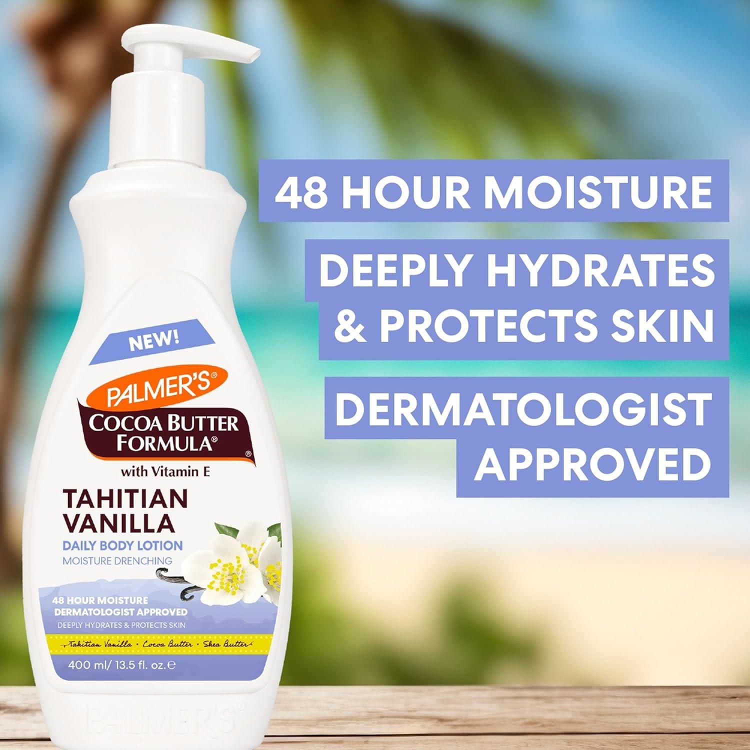imagePalmers Cocoa Butter Formula Tahitian Vanilla Body Lotion 135 Oz Daily Moisturizing Lotion for Dry Skin with Shea Butter amp Vitamin E Hydrates amp Protects Helps Provide 48Hour Deep Moisture135 Ounce Pack of 2