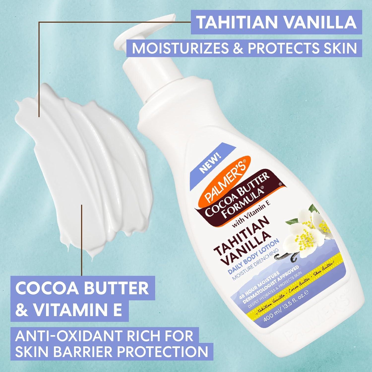 imagePalmers Cocoa Butter Formula Tahitian Vanilla Body Lotion 135 Oz Daily Moisturizing Lotion for Dry Skin with Shea Butter amp Vitamin E Hydrates amp Protects Helps Provide 48Hour Deep Moisture135 Ounce Pack of 1