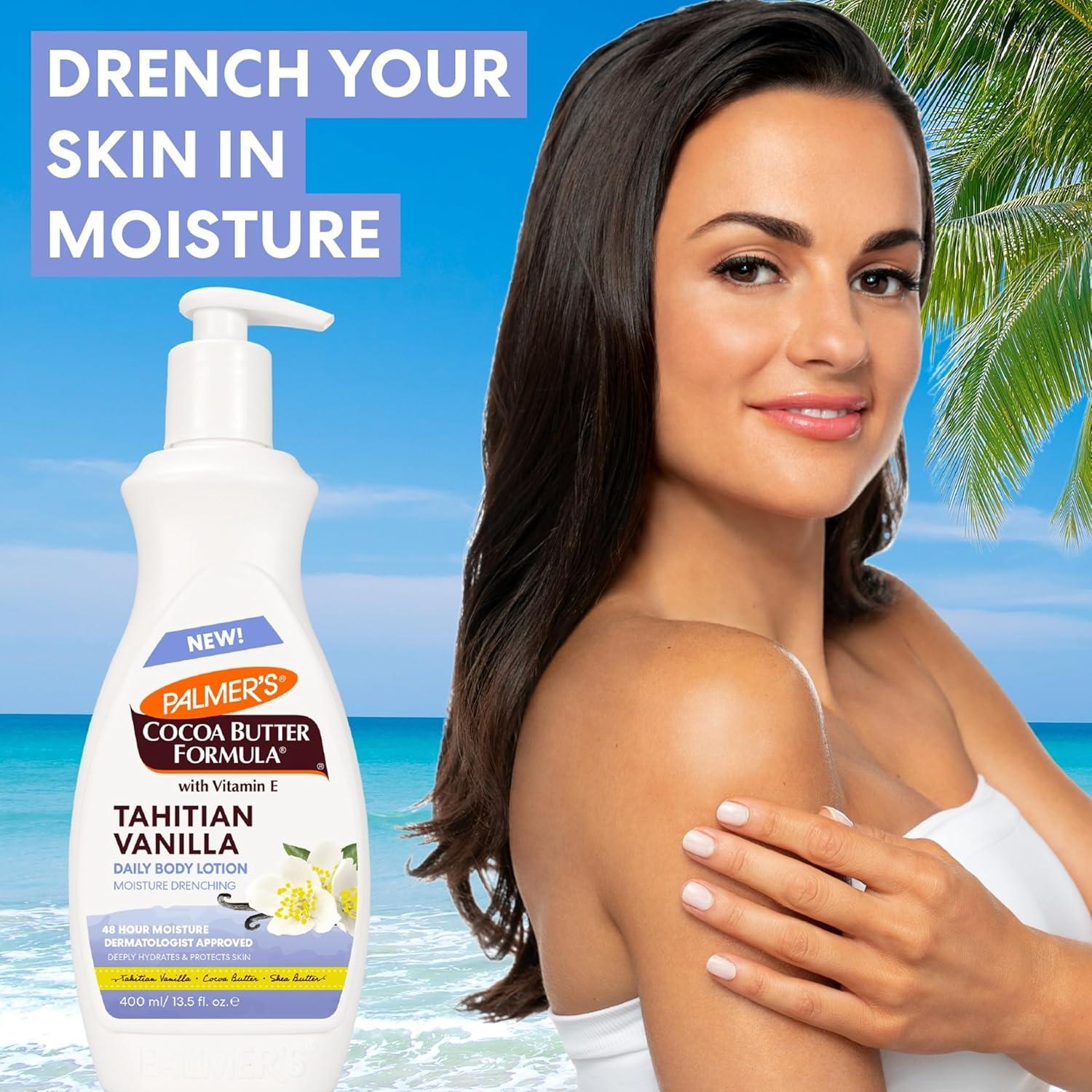 imagePalmers Cocoa Butter Formula Tahitian Vanilla Body Lotion 135 Oz Daily Moisturizing Lotion for Dry Skin with Shea Butter amp Vitamin E Hydrates amp Protects Helps Provide 48Hour Deep Moisture135 Ounce Pack of 1