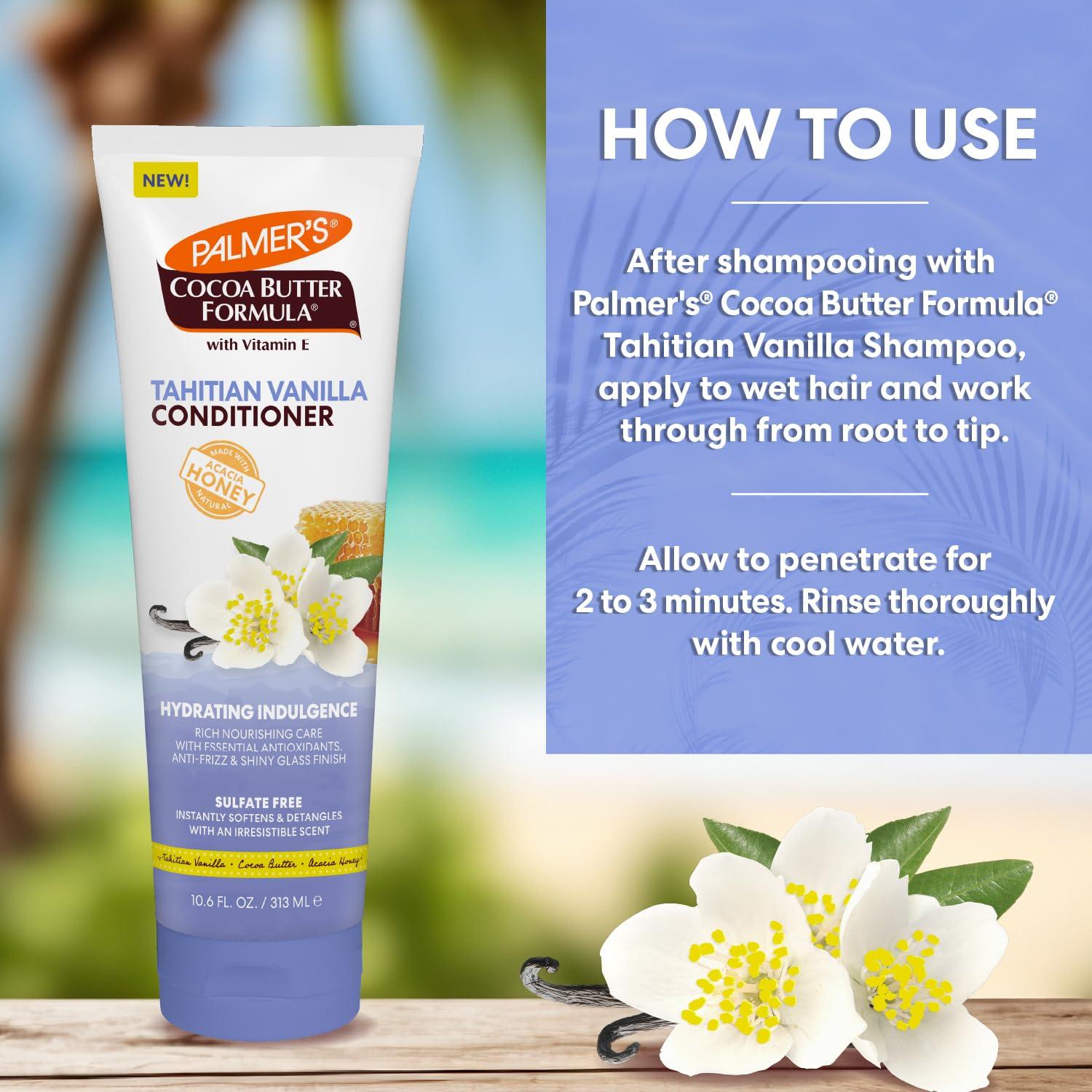 imagePalmers Cocoa Butter Formula Tahitian Vanilla Hair Conditioner 106 Fl Oz Hydrating amp Moisturizing Detangler with Vitamin E amp Acacia Honey for Shine Smoothness amp Frizz Control All Hair Types