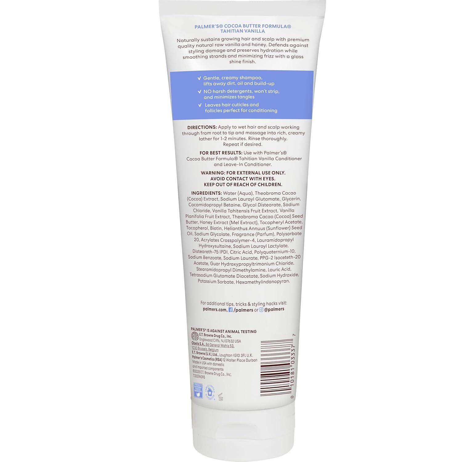 imagePalmers Cocoa Butter Formula Tahitian Vanilla Hair Shampoo106 Fl Oz Hydrating amp Moisturizing Shampoo with Vitamin E amp Acacia Honey for Shine Smoothness amp Frizz Control All Hair Types