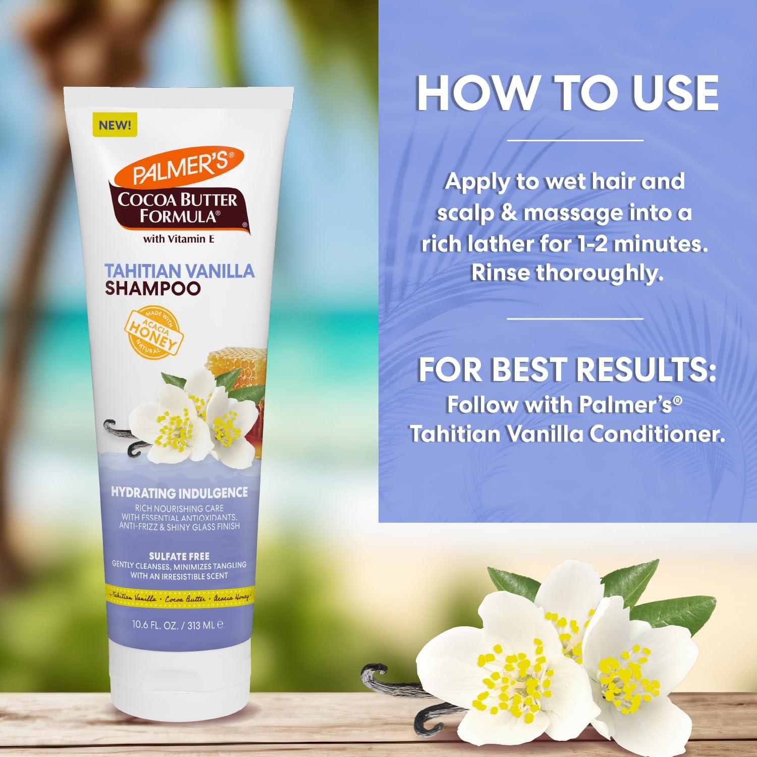 imagePalmers Cocoa Butter Formula Tahitian Vanilla Hair Shampoo106 Fl Oz Hydrating amp Moisturizing Shampoo with Vitamin E amp Acacia Honey for Shine Smoothness amp Frizz Control All Hair Types