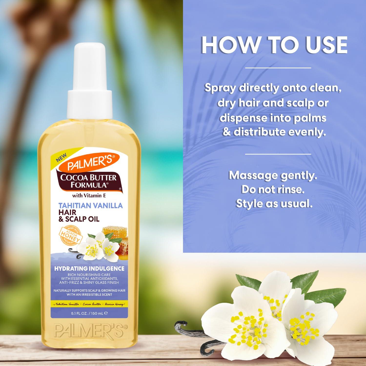 imagePalmers Cocoa Butter Formula Tahitian Vanilla Hair amp Scalp Oil 51 Fl Oz Hydrating amp Nourishing Oil with Vitamin E amp Acacia Honey for Shine Smoothness amp Frizz Control All Hair Types