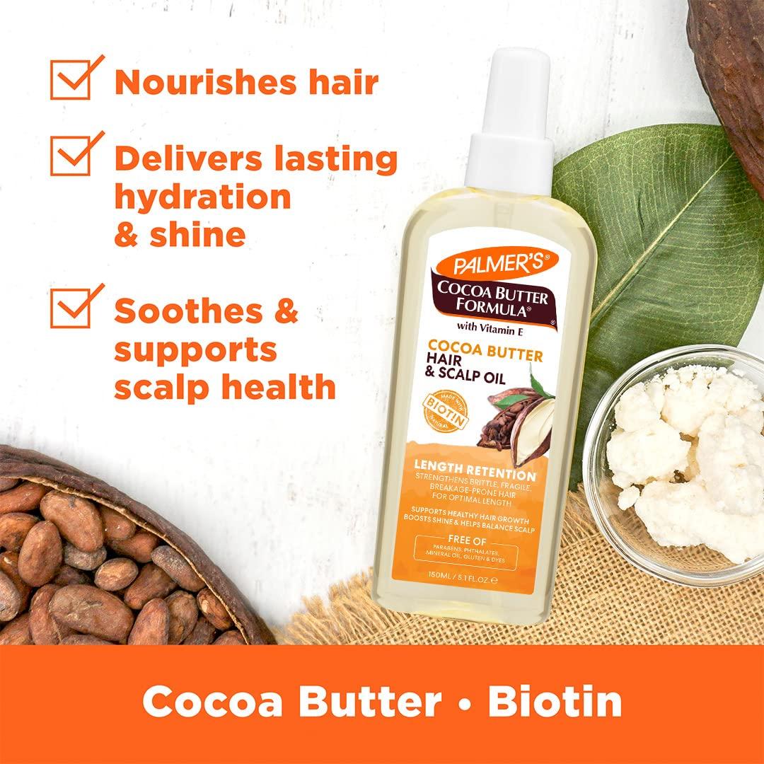imagePalmers Cocoa Butter Hair amp Scalp Care Bundle Oil Spray 51 fl oz LeaveIn Conditioner 85 fl oz and Biotin Packette 21 oz