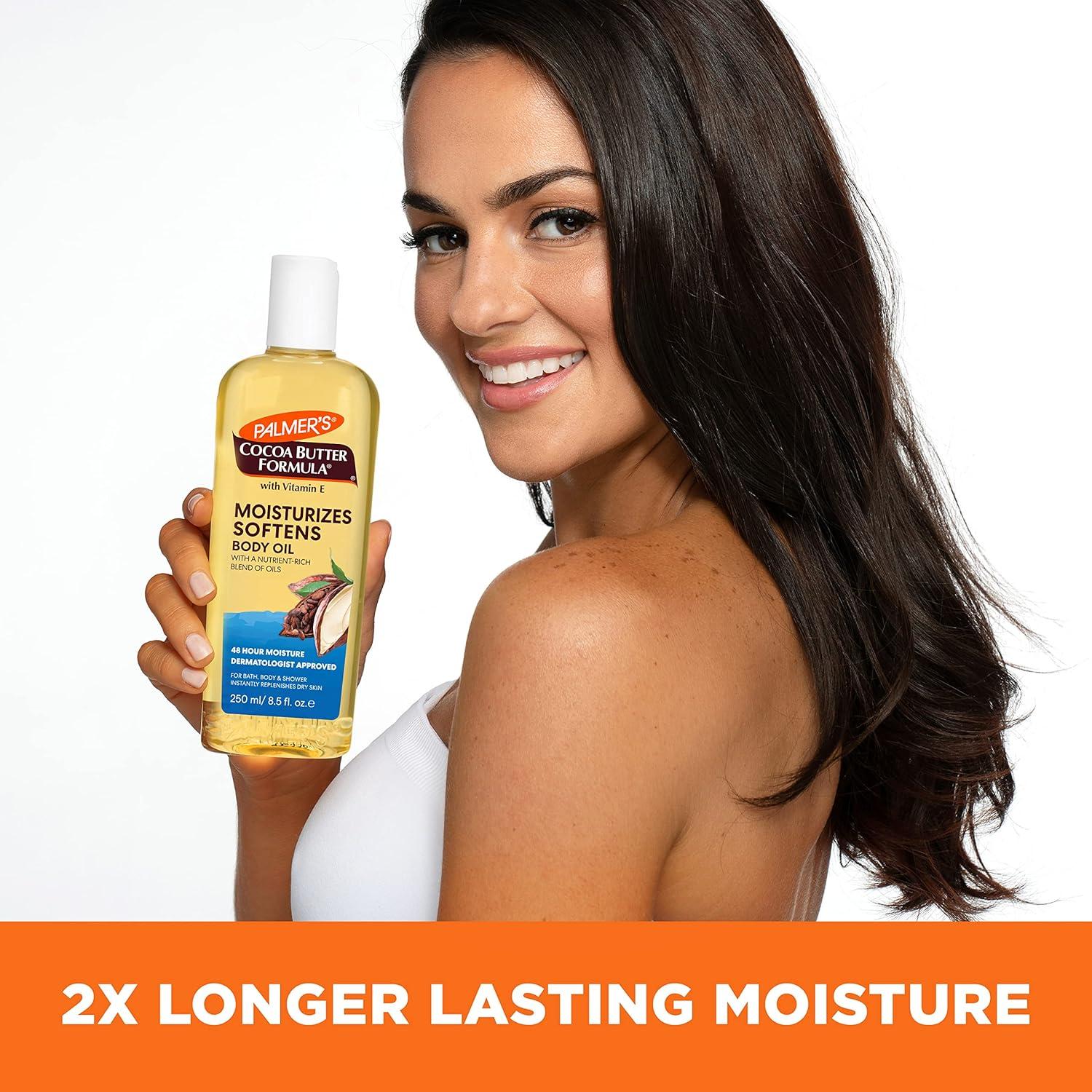 imagePalmers Cocoa Butter Moisturizing Body Oil with Vitamin E Radiant Looking Glow and Skin Hydration Instant Absorption Bath Body and Shower 85 Ounces