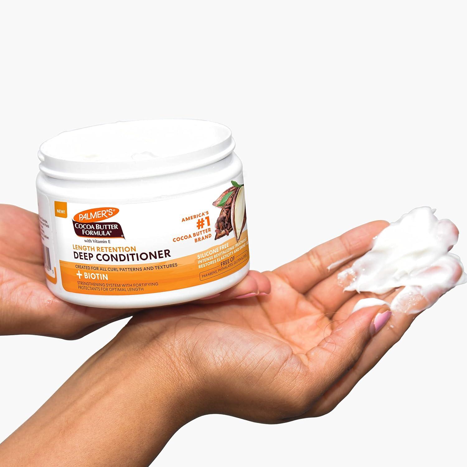 imagePalmers Cocoa Butter amp Biotin Length Retention Deep Conditioner Strengthen Nourish and Restore Elasticity and Shine Suitable for All Curly Hair Patterns 85 Ounce