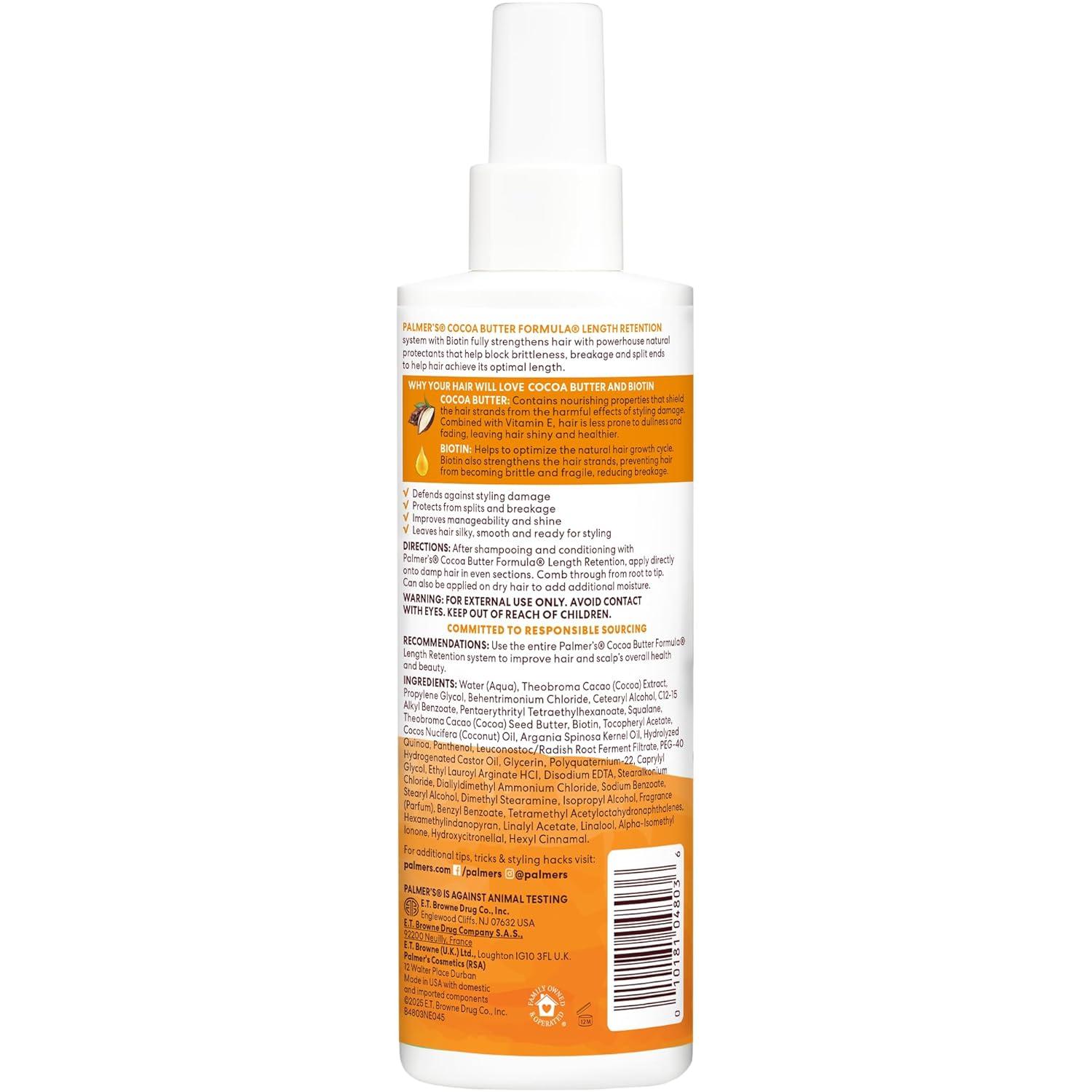 imagePalmers Cocoa Butter amp Biotin Length Retention LeaveIn Conditioner Strengthen Minimize Frizz and Detangle Hair Suitable for All Curly Hair Patterns 85 Ounce85 Fl Oz