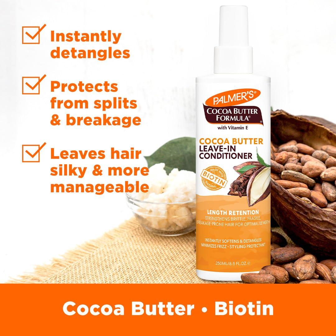 imagePalmers Cocoa Butter amp Biotin Length Retention LeaveIn Conditioner Strengthen Minimize Frizz and Detangle Hair Suitable for All Curly Hair Patterns 85 Ounce85 Fl Oz