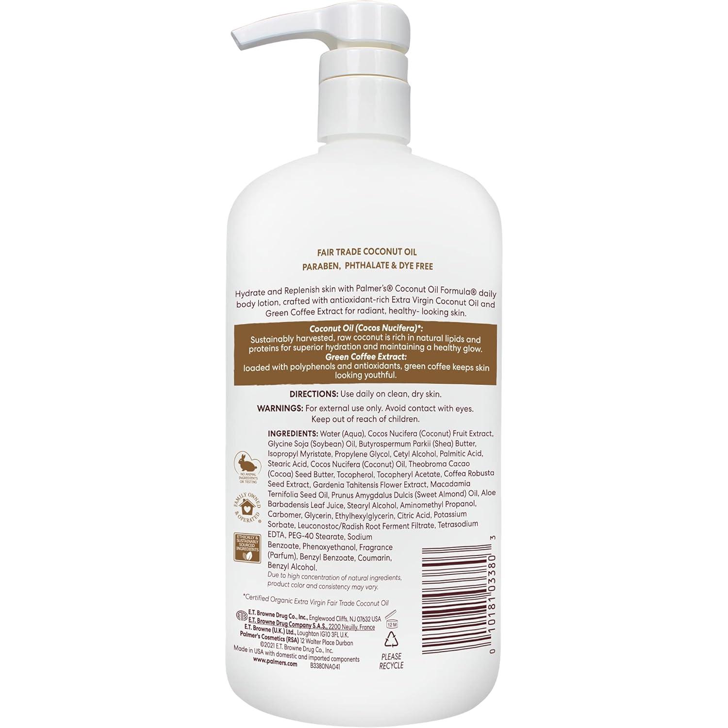 imagePalmers Coconut Oil Formula Body Lotion for Dry Skin Hand amp Body Moisturizer with Green Coffee Extract amp Vitamin E Value Size Pump Bottle 338 Fl Oz Pack of 1