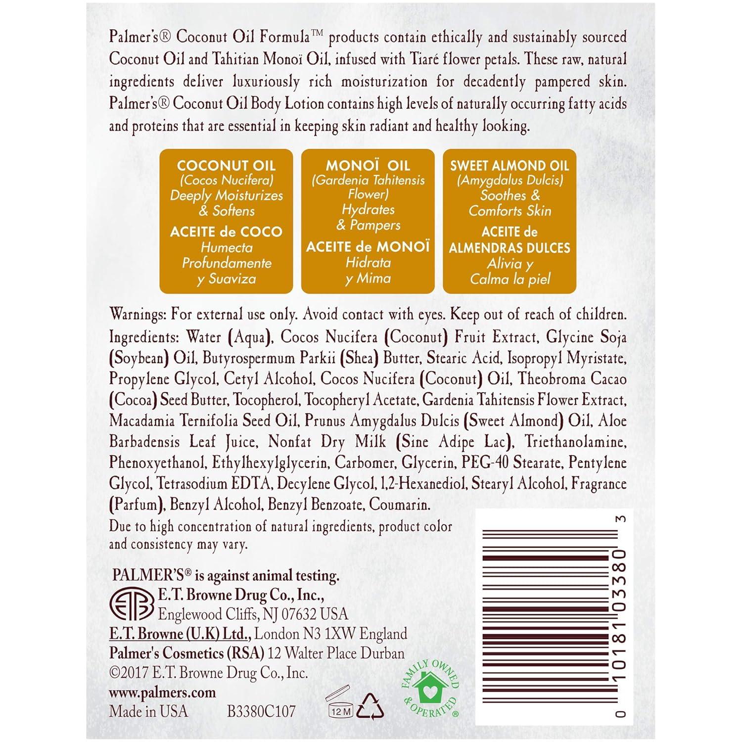 imagePalmers Coconut Oil Formula Body Lotion for Dry Skin Hand amp Body Moisturizer with Green Coffee Extract amp Vitamin E Value Size Pump Bottle 338 Fl Oz Pack of 1