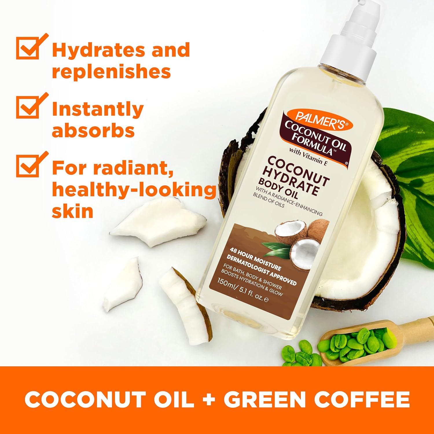 imagePalmers Coconut Oil Formula Body Oil Body Moisturizer with Green Coffee Extract Bath Oil for Dry Skin 85 Ounces Pour Cap51 Fl Oz Pack of 1