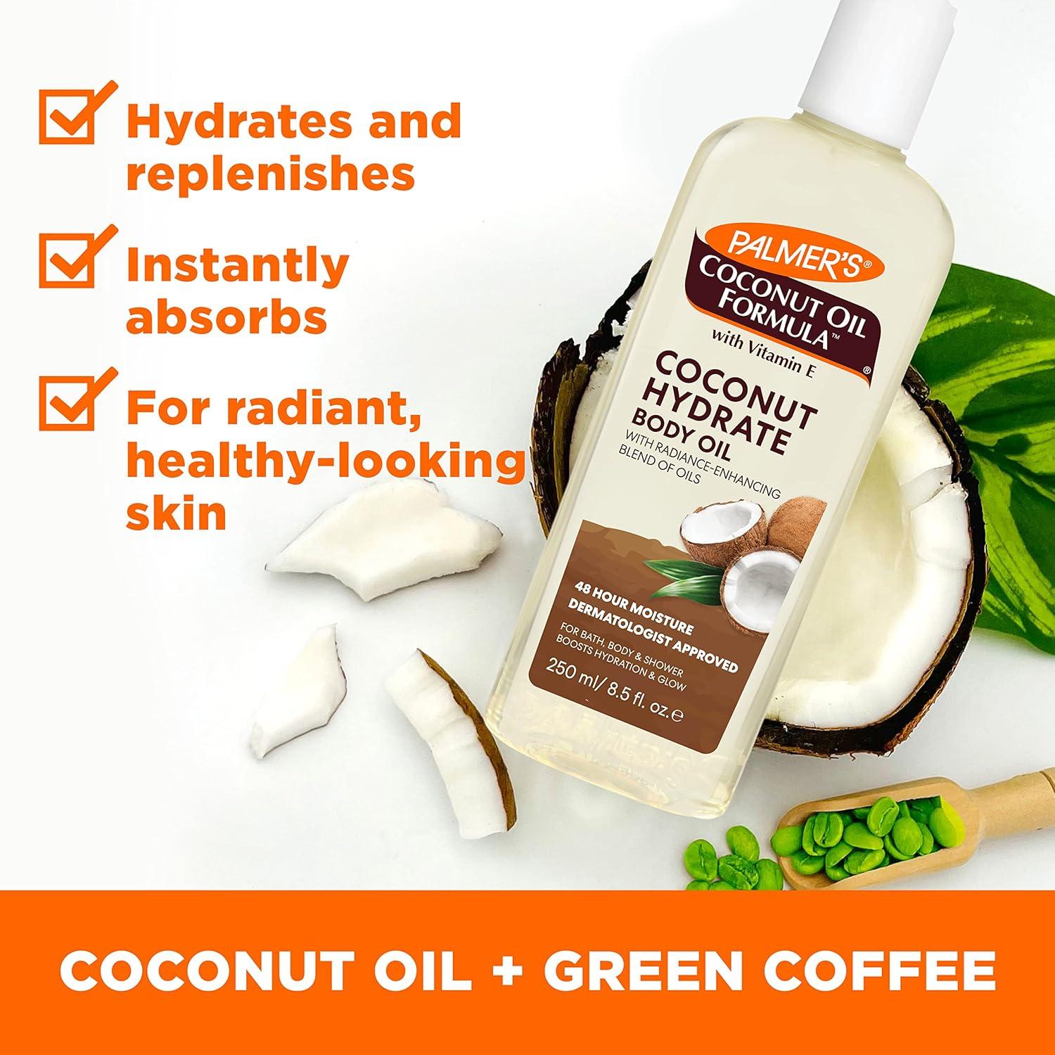 imagePalmers Coconut Oil Formula Body Oil Body Moisturizer with Green Coffee Extract Bath Oil for Dry Skin 85 Ounces Pour Cap85 Fl Oz Pack of 1