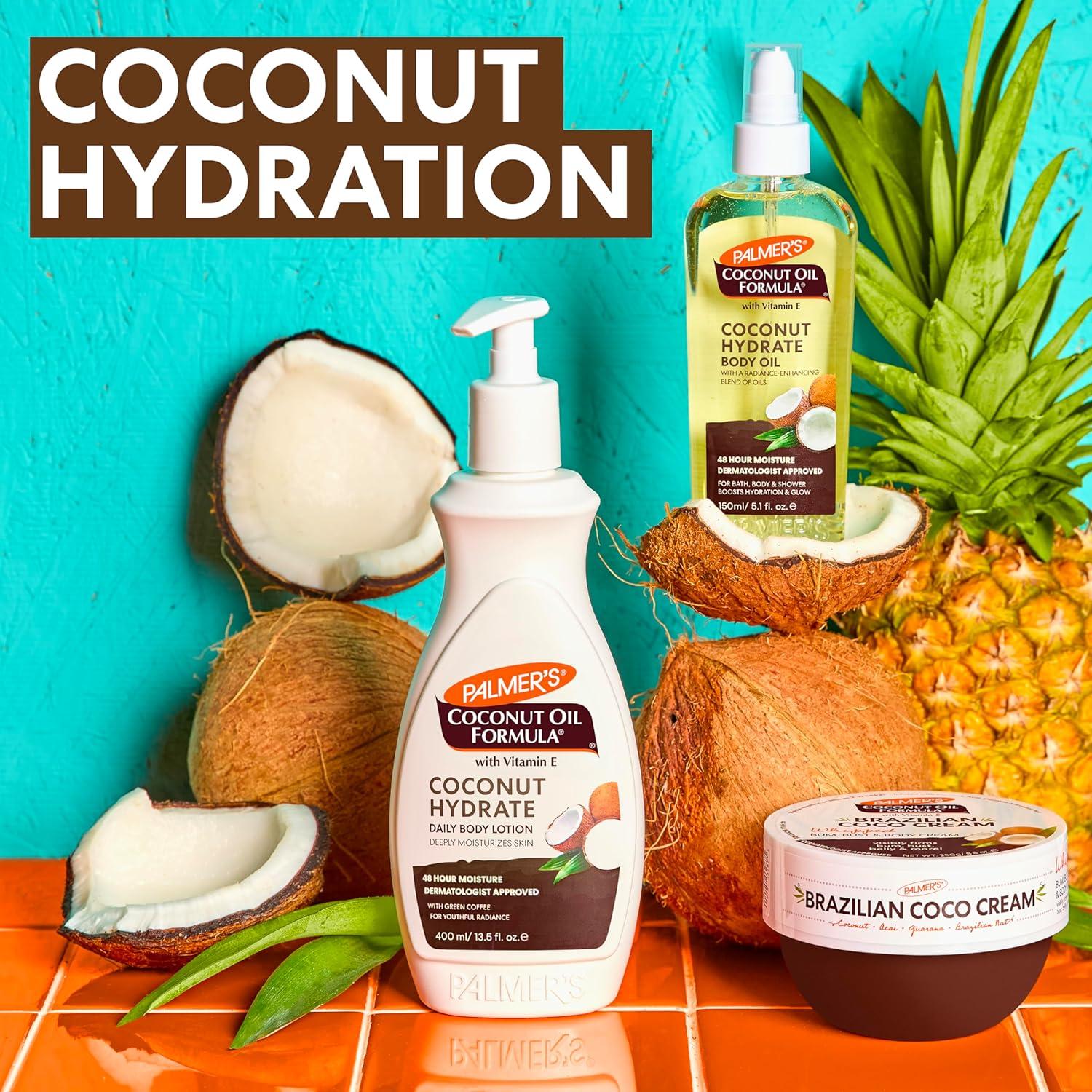 imagePalmers Coconut Oil Formula Brazilian Coco Cream with Vitamin E 88 Fl Oz Whipped Bum Bust amp Body Cream Helps with Skin Tightening amp Firming88 Ounce Pack of 12