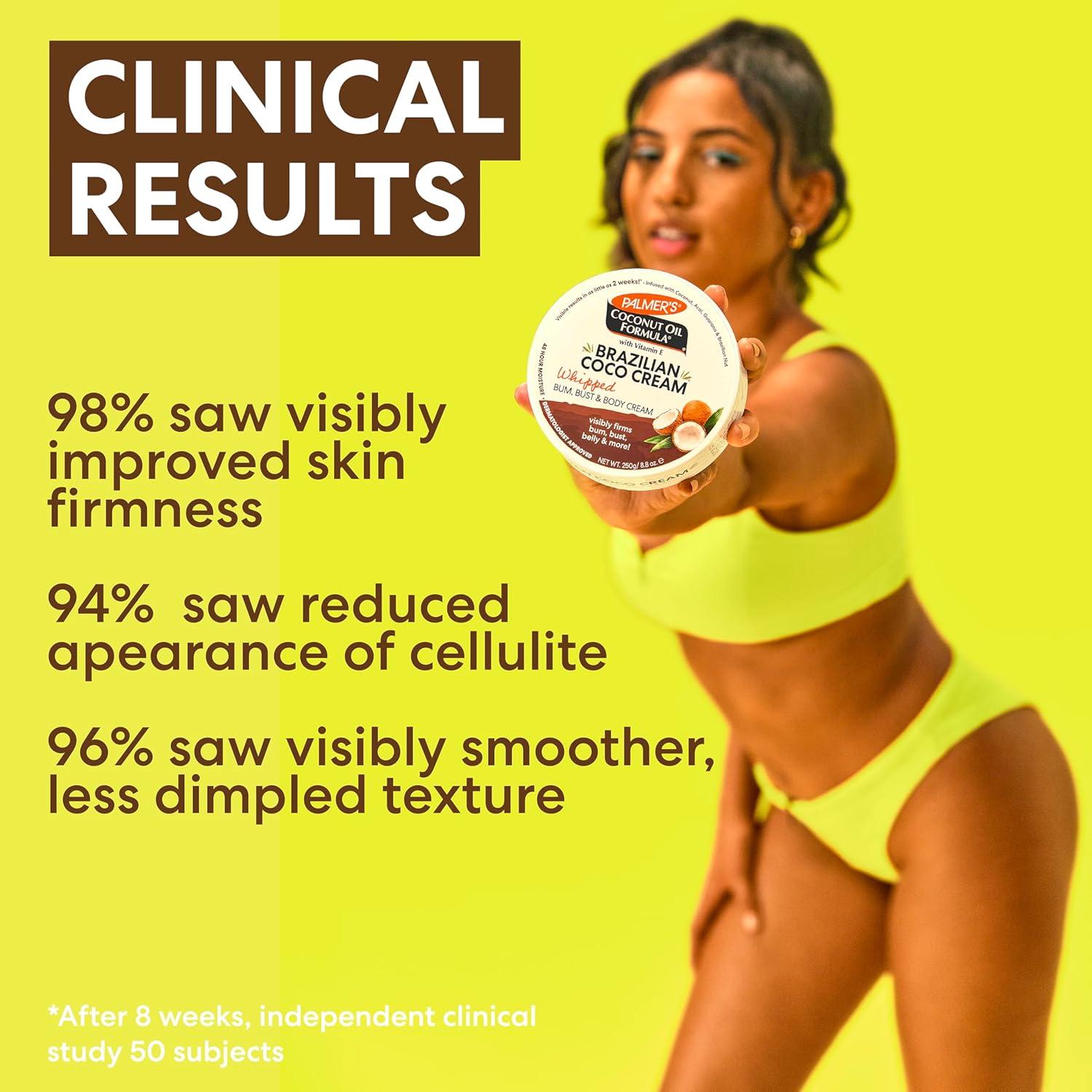 imagePalmers Coconut Oil Formula Brazilian Coco Cream with Vitamin E 88 Fl Oz Whipped Bum Bust amp Body Cream Helps with Skin Tightening amp Firming88 Ounce Pack of 1