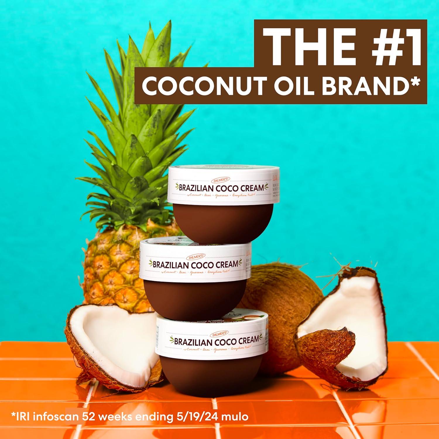 imagePalmers Coconut Oil Formula Brazilian Coco Cream with Vitamin E 88 Fl Oz Whipped Bum Bust amp Body Cream Helps with Skin Tightening amp Firming88 Ounce Pack of 1