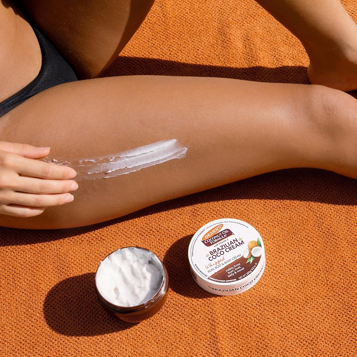 imagePalmers Coconut Oil Formula Brazilian Coco Cream with Vitamin E 88 Fl Oz Whipped Bum Bust amp Body Cream Helps with Skin Tightening amp Firming88 Ounce Pack of 12