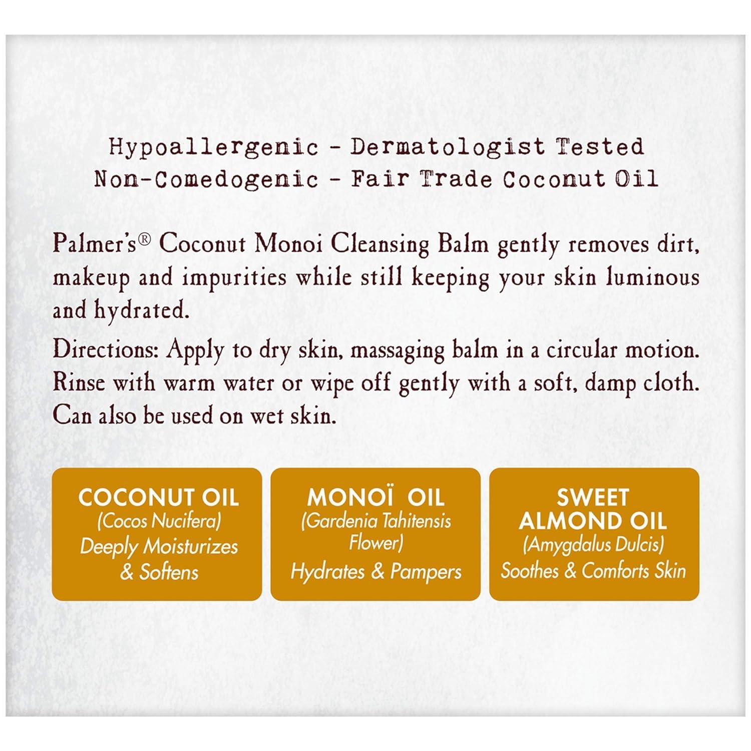 imagePalmers Coconut Oil Formula Coconut Monoi Facial Cleansing Balm and Makeup Remover 225 Ounces225 Ounce Pack of 2